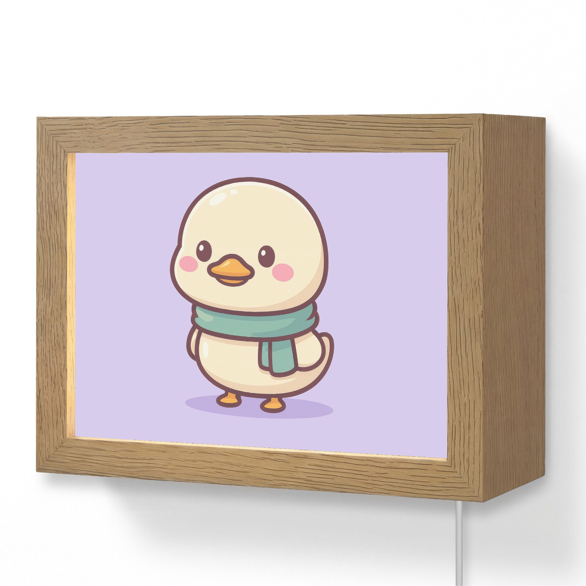 OnlyWow Wandleuchte Lightbox Duck - Schal - Lila - Mädchen, Dimmbar, Farbwechsel, LED, Warmweiß, Kaltweiß, Neutralweiß Einstellbar, Wandlampe Innen, Dimmbar, mit Kabel, LED, Modern, Kinder