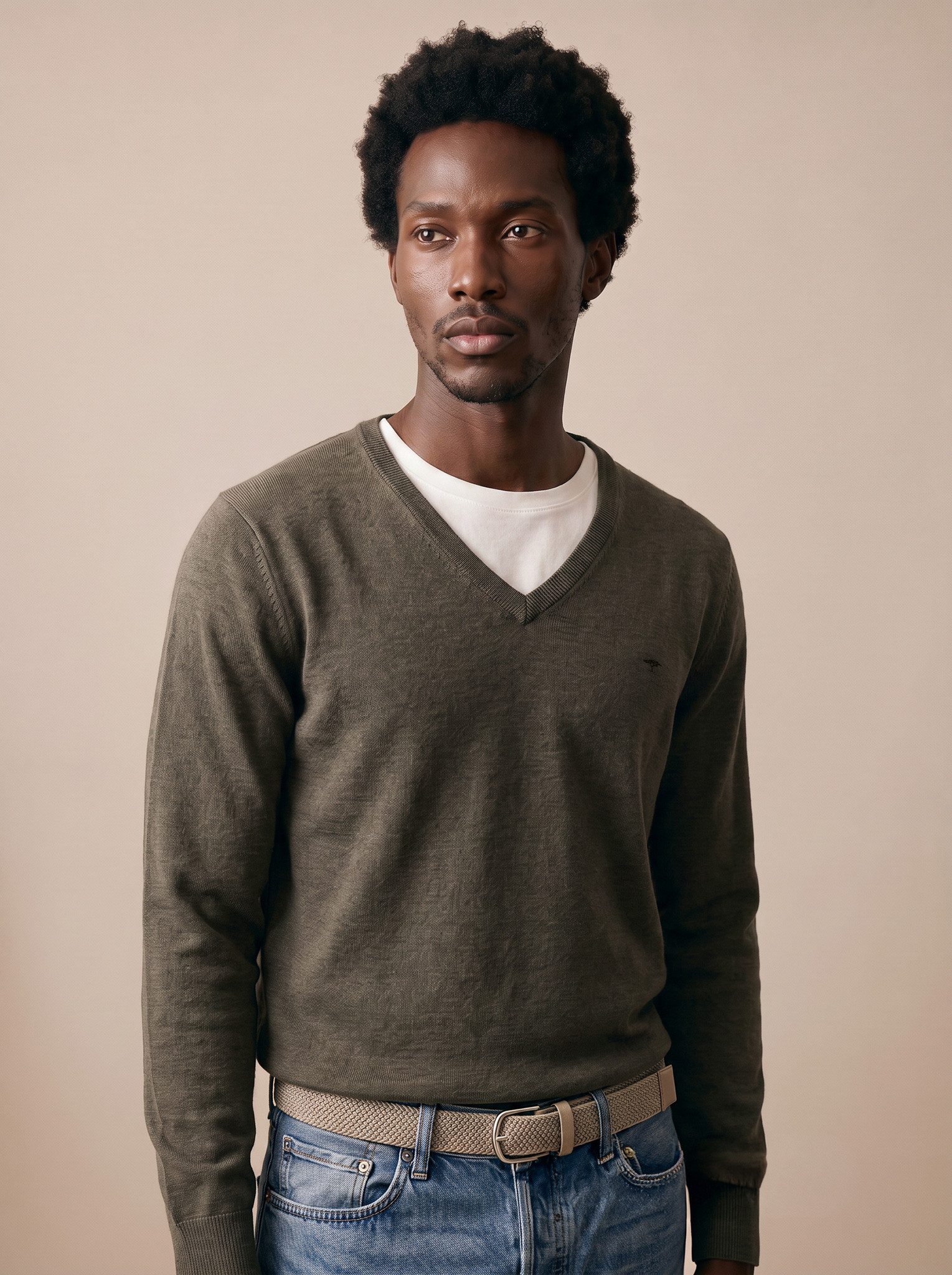 FYNCH-HATTON Strickpullover mit V-Ausschnitt