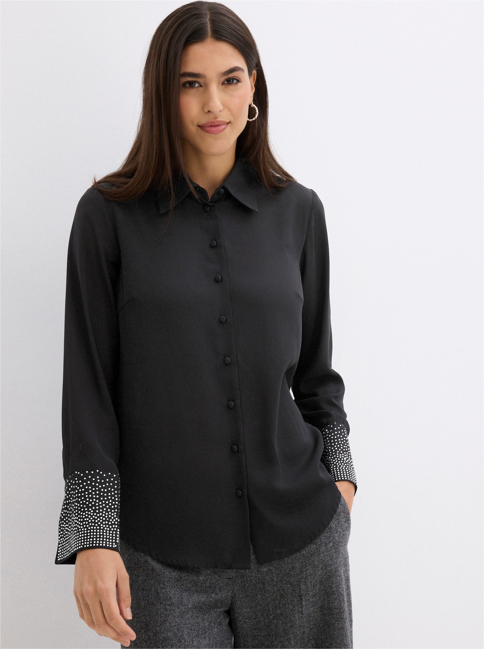 Klassische Bluse Bluse Langarm