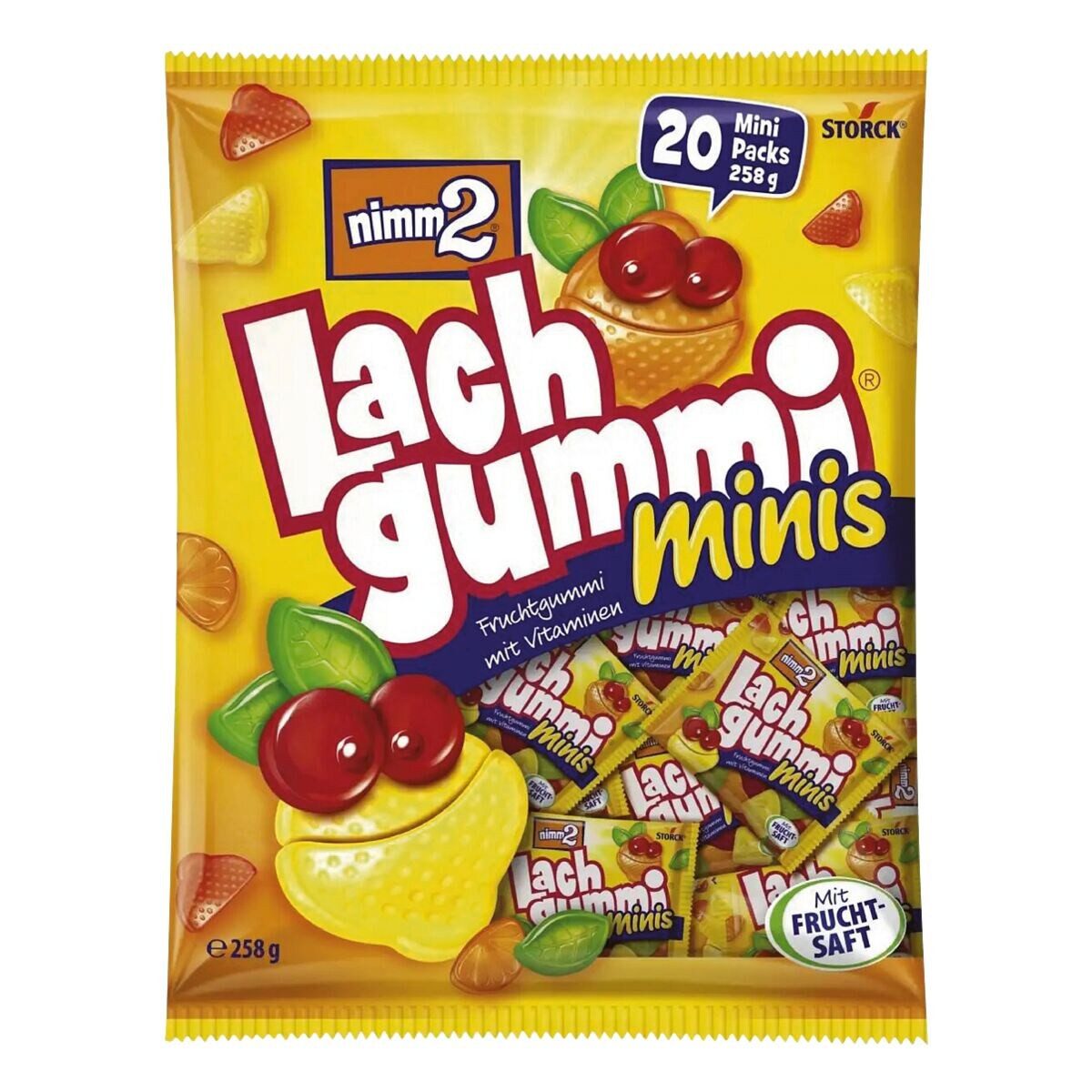 NIMM2 Süßigkeit nimm2 Lachgummi minis, Fruchtgummi, 25 g (portioniert)