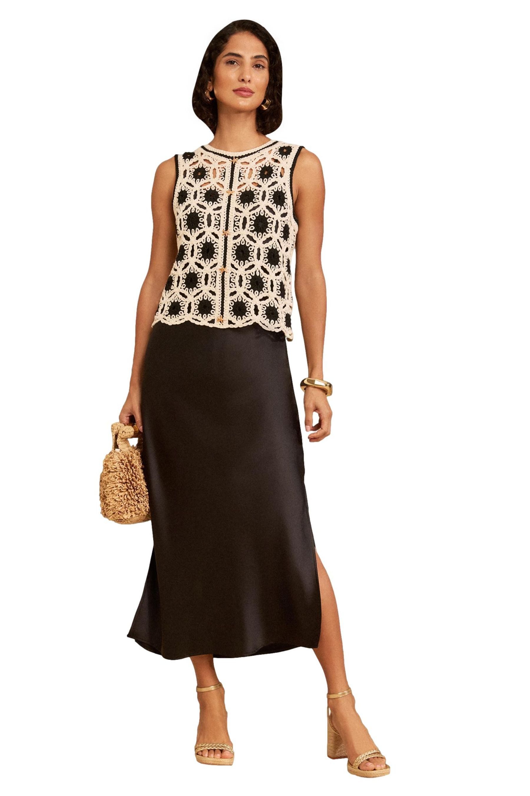 Love & Roses Midikleid Love & Roses 2-in-1-Midi-Kleid in Häkel-Optik (2-tlg)