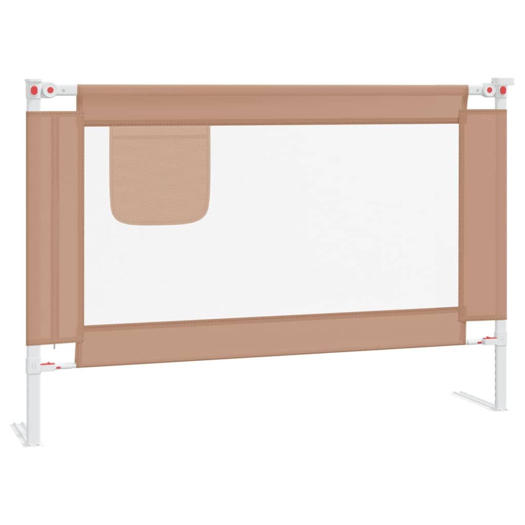vidaXL Bettschutzgitter, Kleinkind-Bettschutzgitter Taupe 100x25 cm Stoff