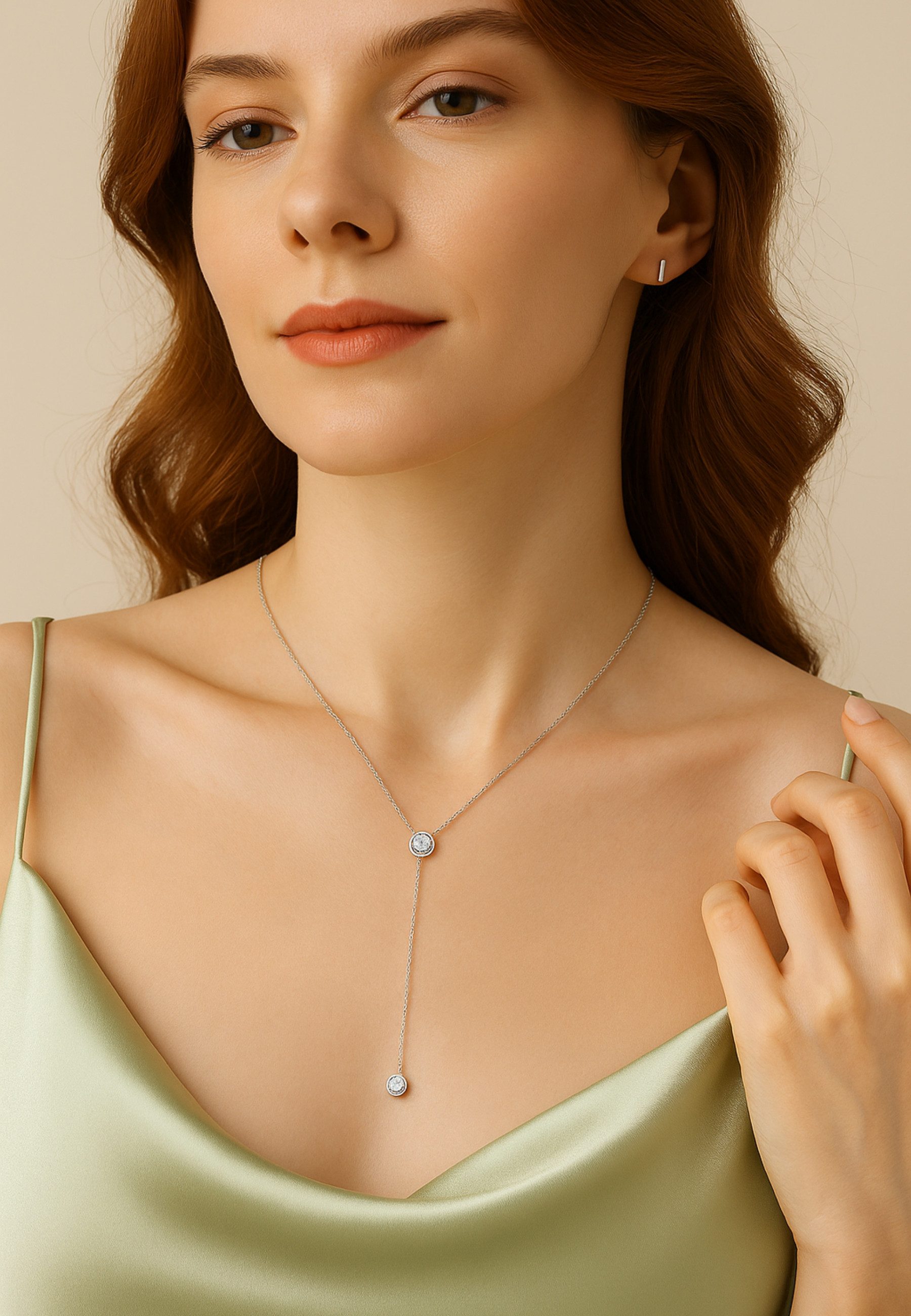 S&T Design Silberkette Damen 925 Silber Halskette Lang VVS1 Moissanite Diam günstig online kaufen