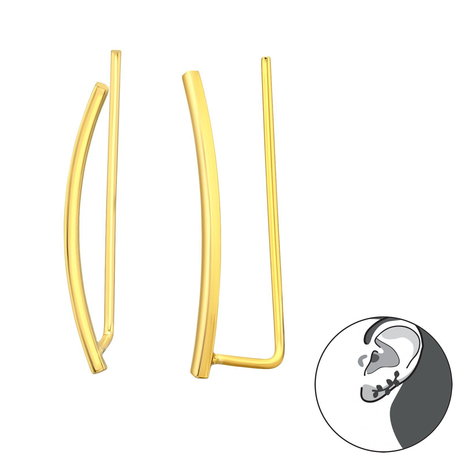 ALEXANDER YORK Paar Ohrhaken Einhänger STAB in Gold, 2-tlg., 925 Sterling S günstig online kaufen