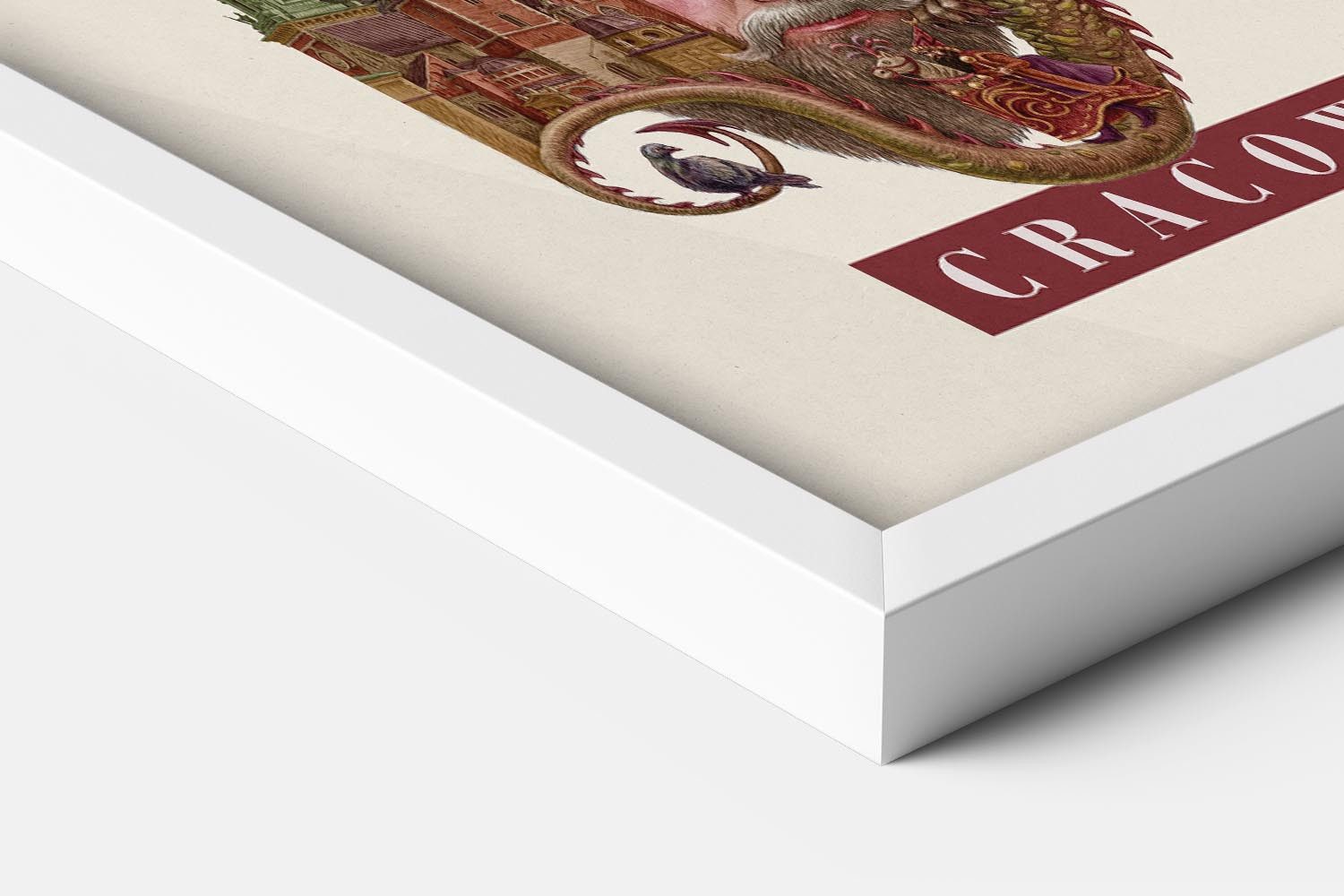 Tulup Bild mit Rahmen Krakau Illustration im Rahmen, Wandbild mit Rahmen