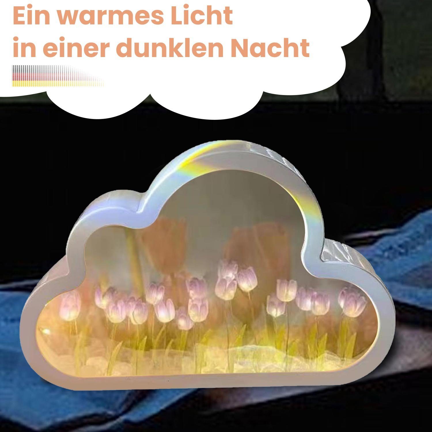 LED für Schlafzimmer DIY Tulpe MAGICSHE lila Nachtlicht Wolke Nachtlicht, Schreibtischlampe Handgefertigte Nachtlicht Wohnzimmer Dekoration und