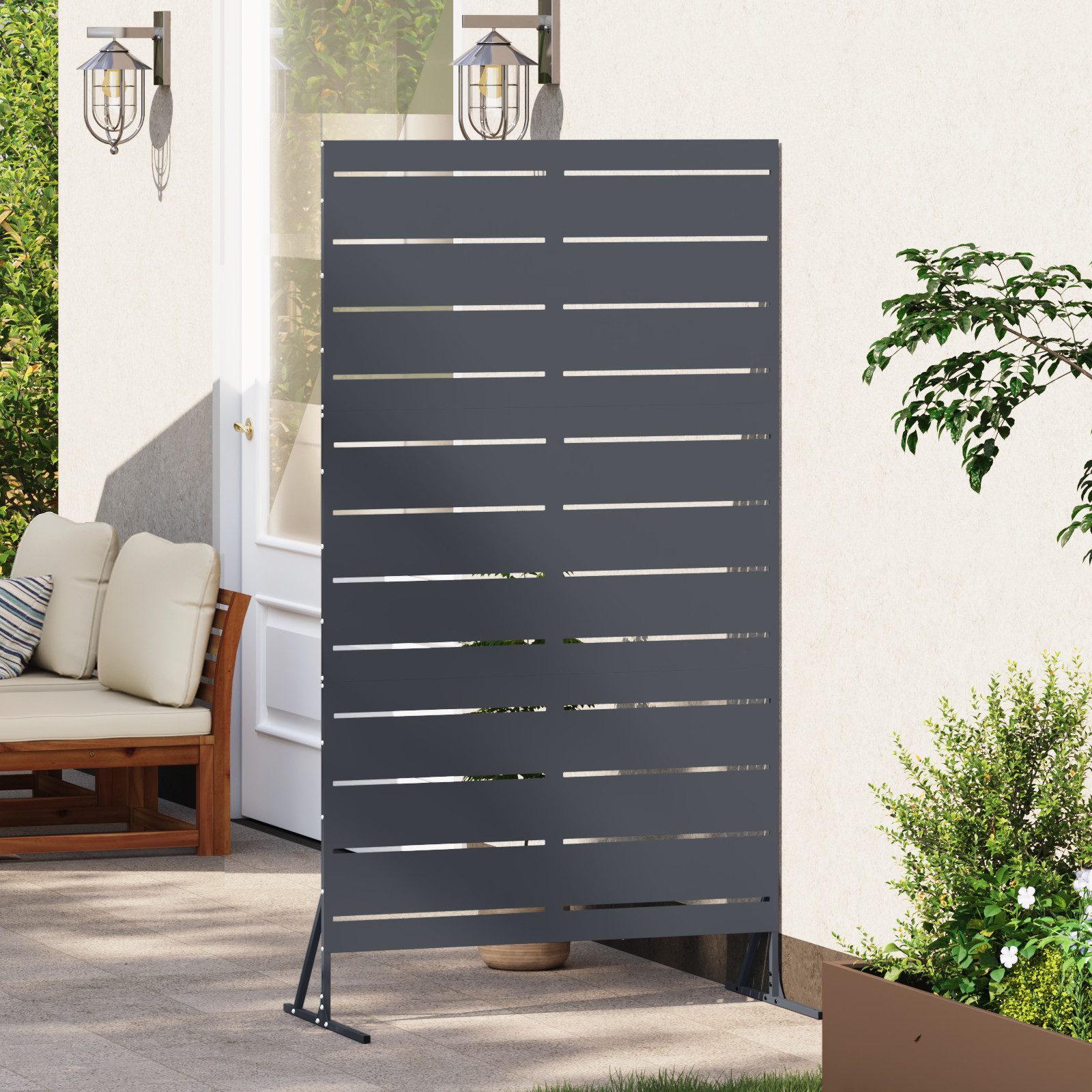 vidaXL Gartenzaun Stahlzaunpanel Anthrazit Stahl Mittel günstig online kaufen