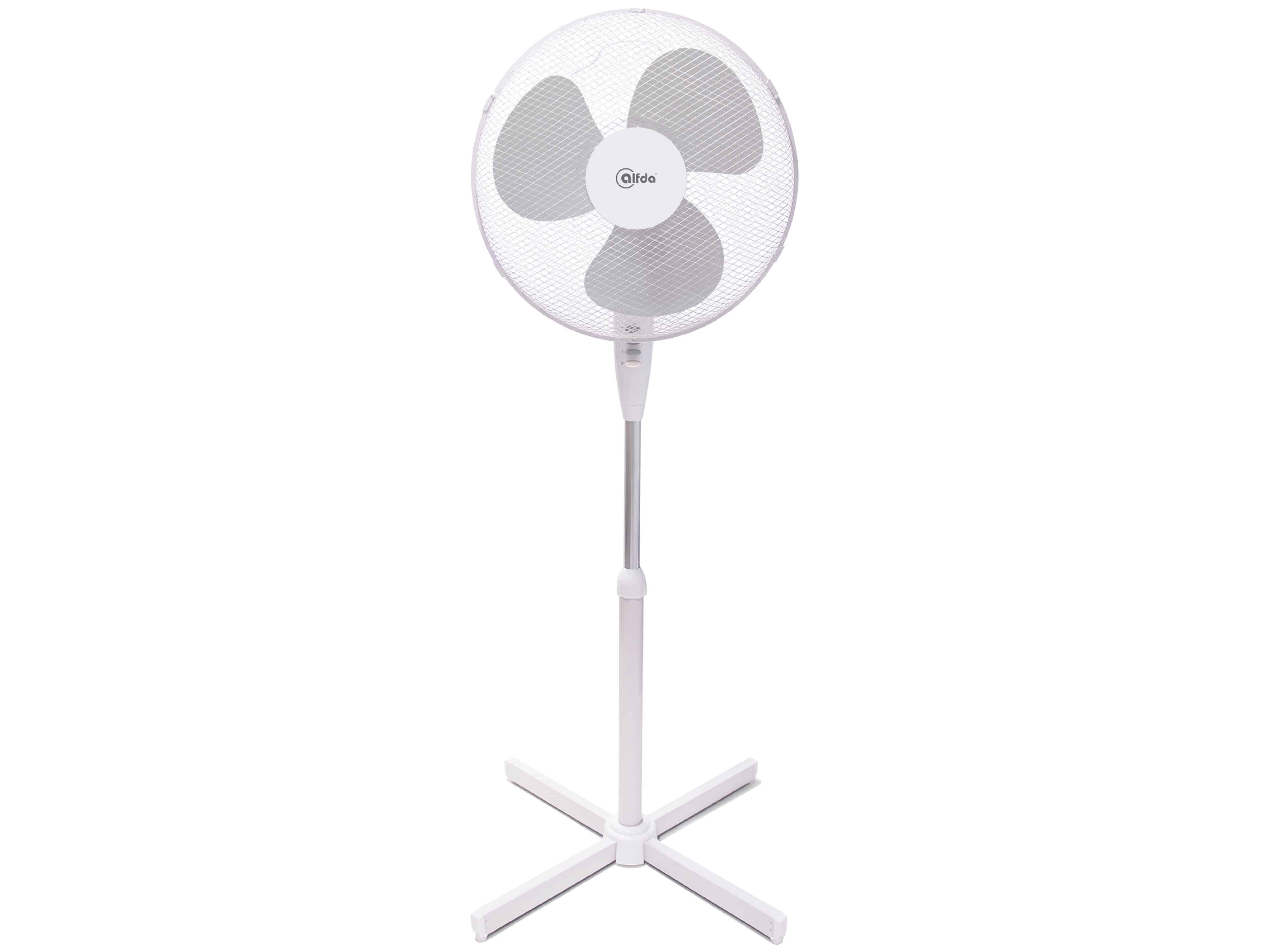 alfda Standventilator ALFDA Stand-Ventilator, 40 cm, 50 W, weiß/grau