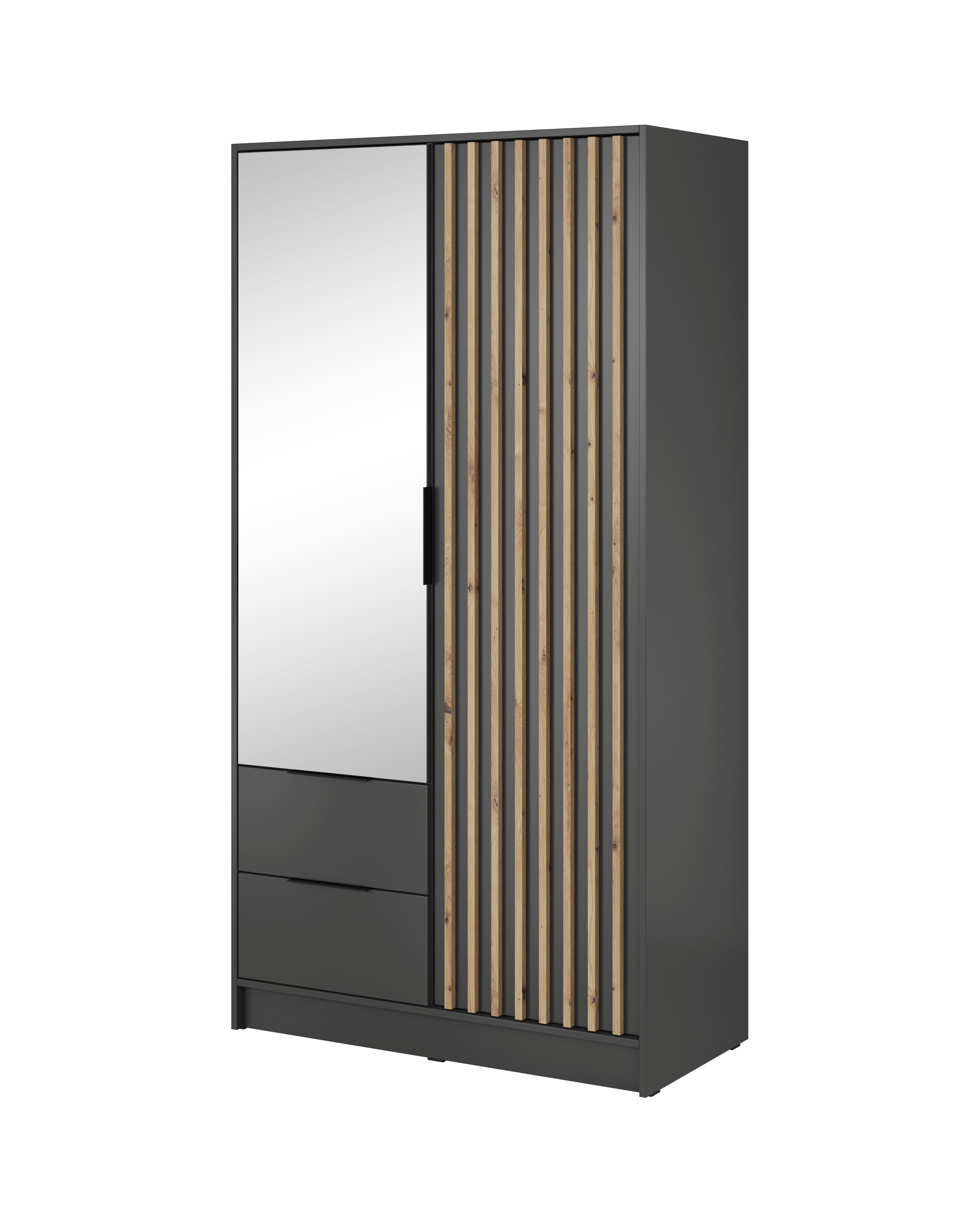 MOEBLO Kleiderschrank JOHN (Latten aus Holz, Loft Stil IndustrieSchrank Auf günstig online kaufen