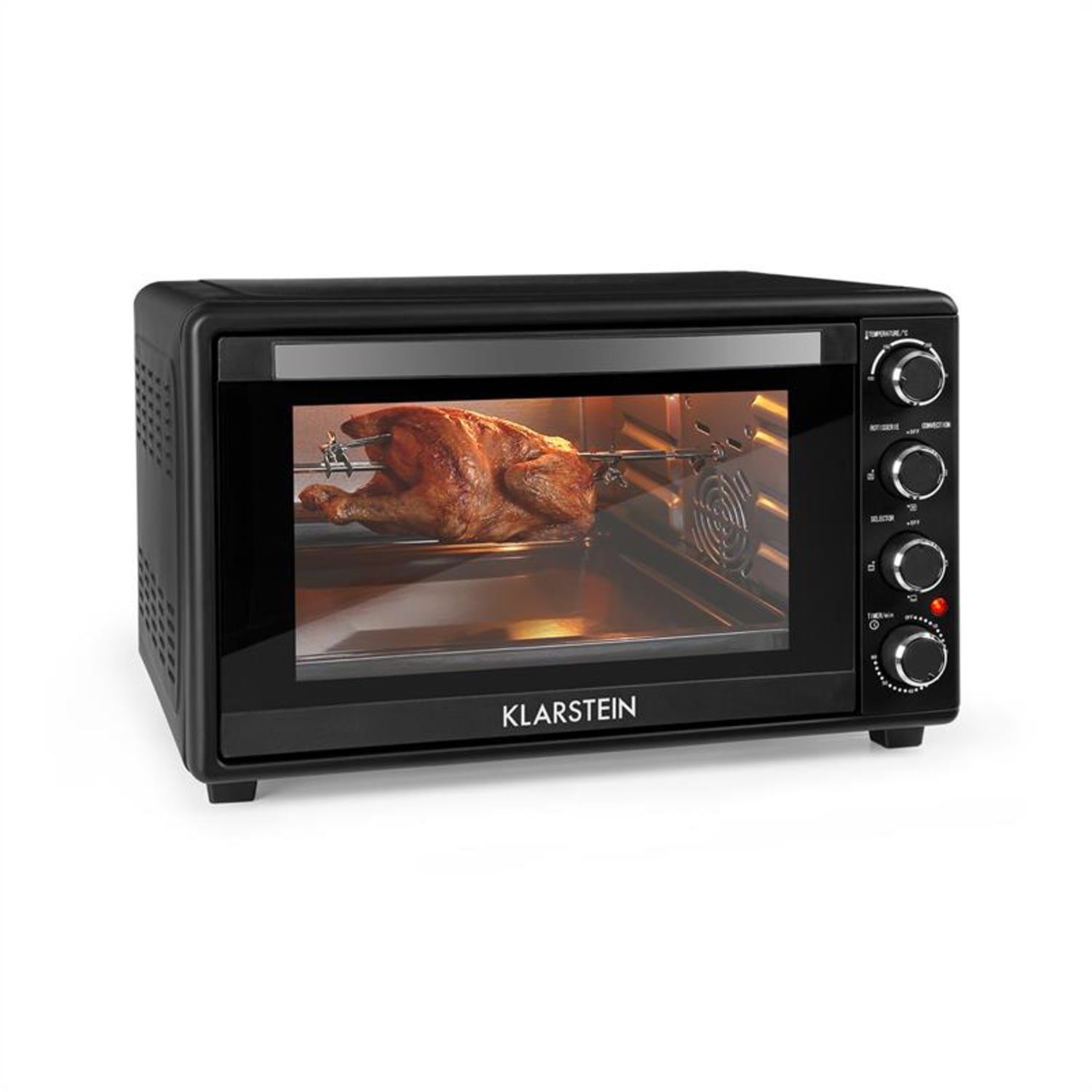 Timer Klarstein 2000W schwarz Mini-Backofen °C Masterchef 45l 100-230 45 Minibackofen