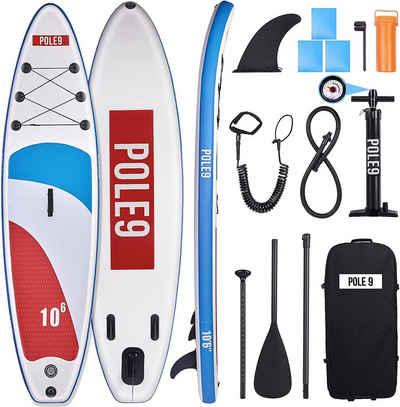 Pole9 Inflatable SUP-Board POLE9 Stand Up Paddling Board Premium SUP Board - 320 x 80 x 15 cm