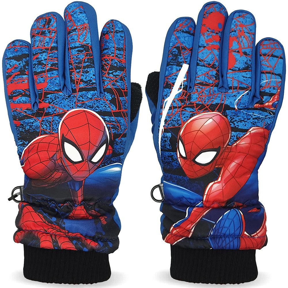 Spiderman Skihandschuhe Winterhandschuhe Ski Handschuhe Winter Kinder warm & wasserabweisend  Weiches Fleece-Innenfutter,  Wind- und wasserabweisend