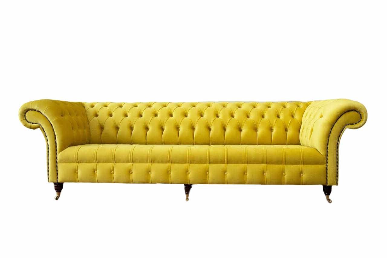 Xlmoebel Chesterfield-Sofa Viersitzer Sofa im Chesterfield Design für Wohnzimmer und mehr, 1 Teile, Made in Europa