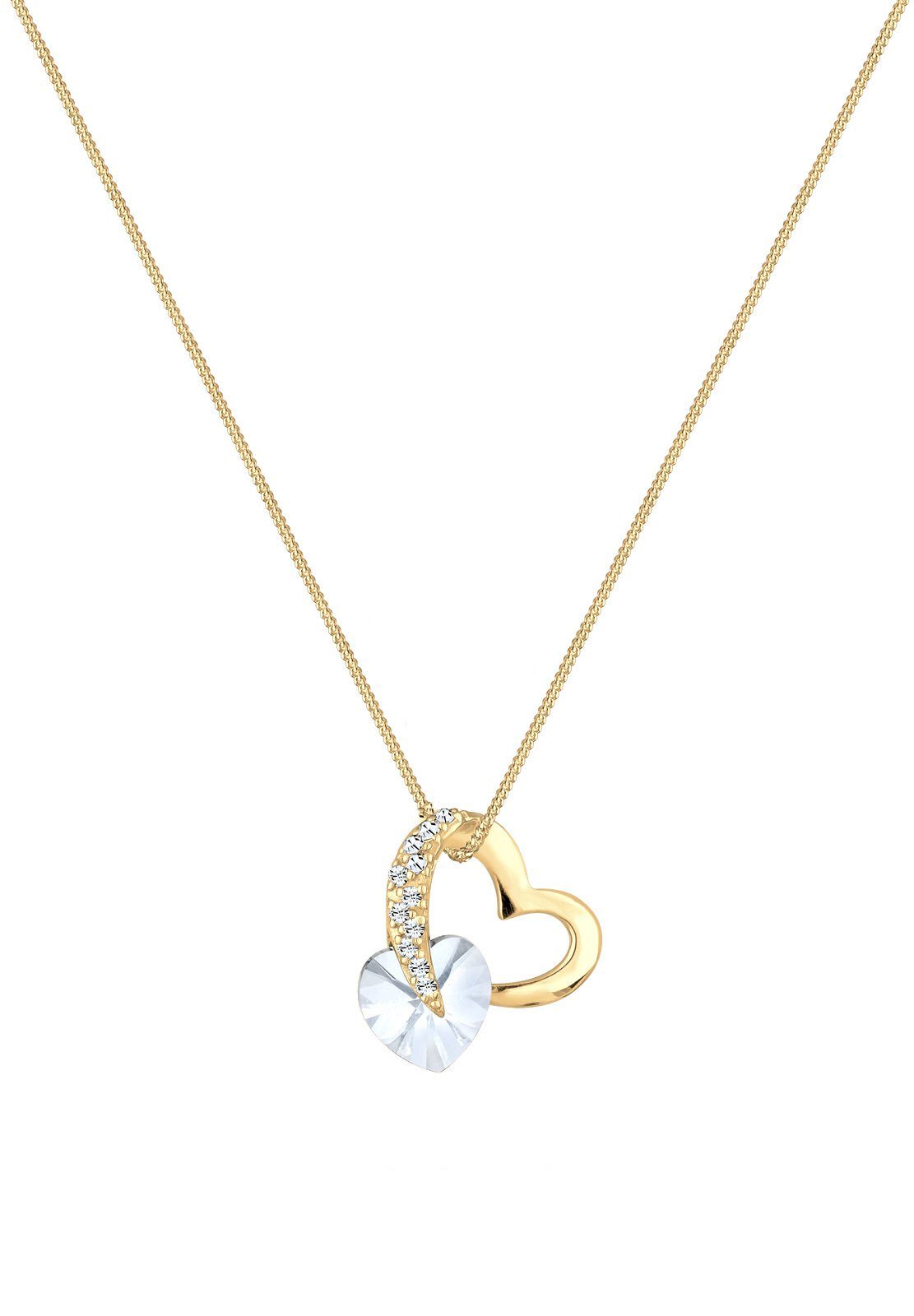 Elli Collierkettchen Herz Anhänger 925 Silber, mit Kristallen von Swarovski®