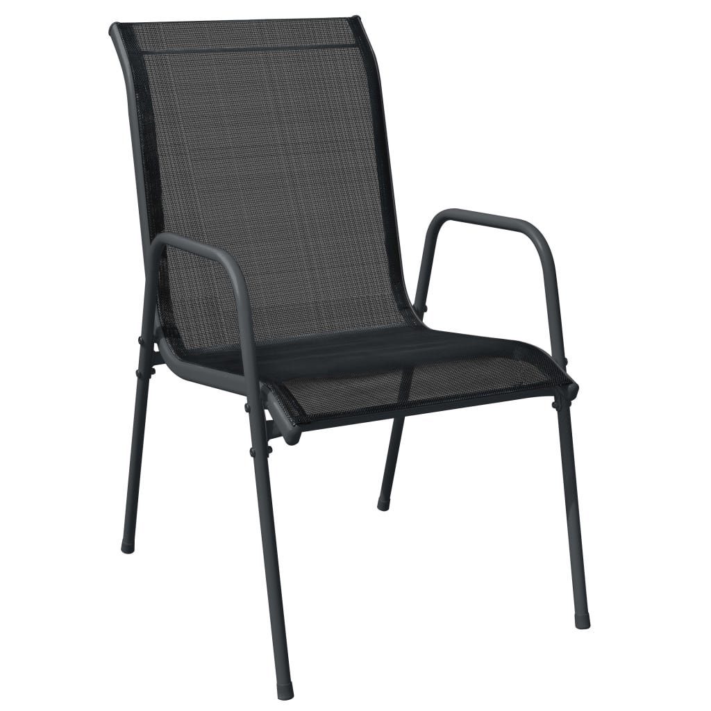 Schwarz Gartenstuhl und Textilene Stahl furnicato Stk. 4 Gartenstühle