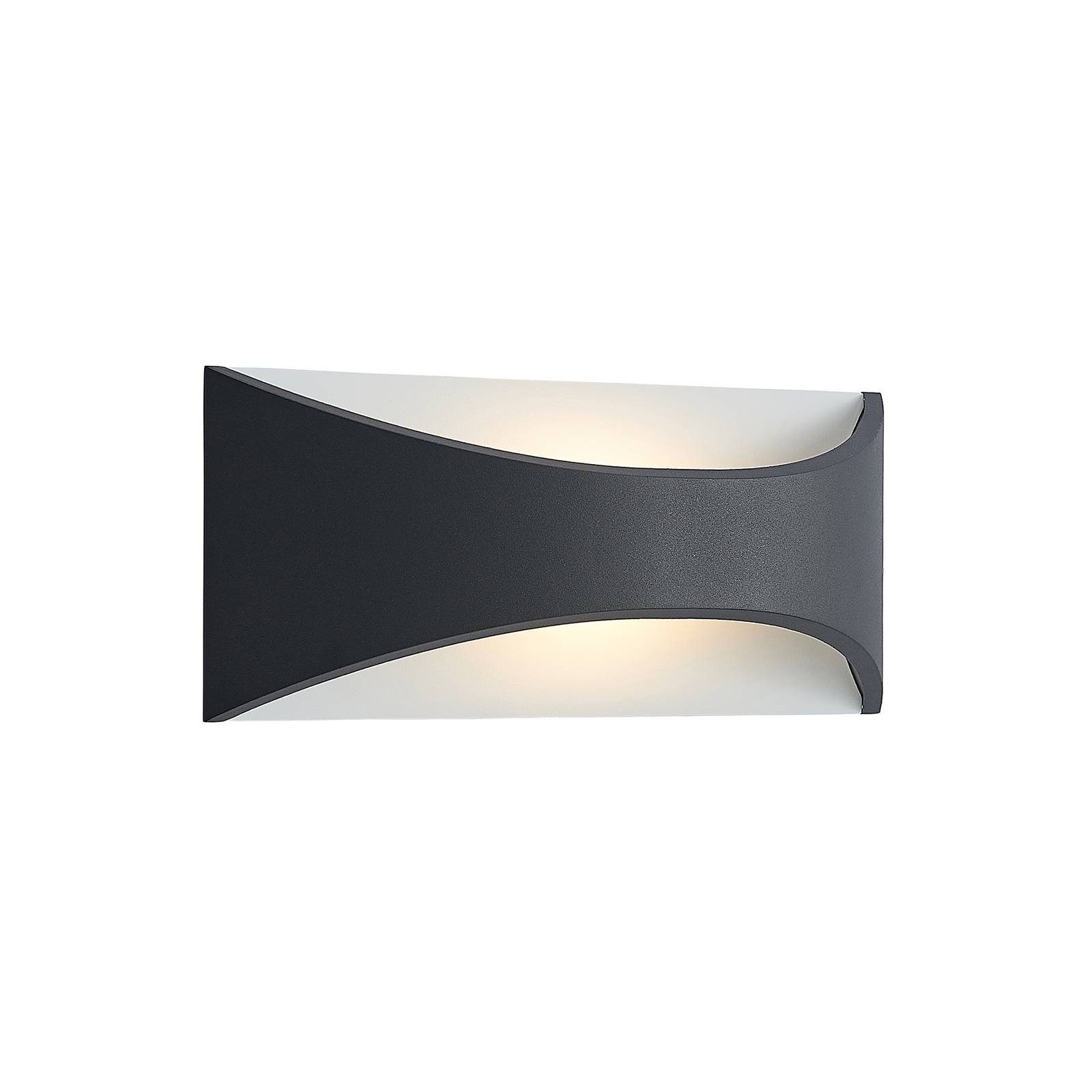 Lindby LED-Wandleuchte Mathea, 30 cm, anthrazit, Alu, IP65 günstig online kaufen