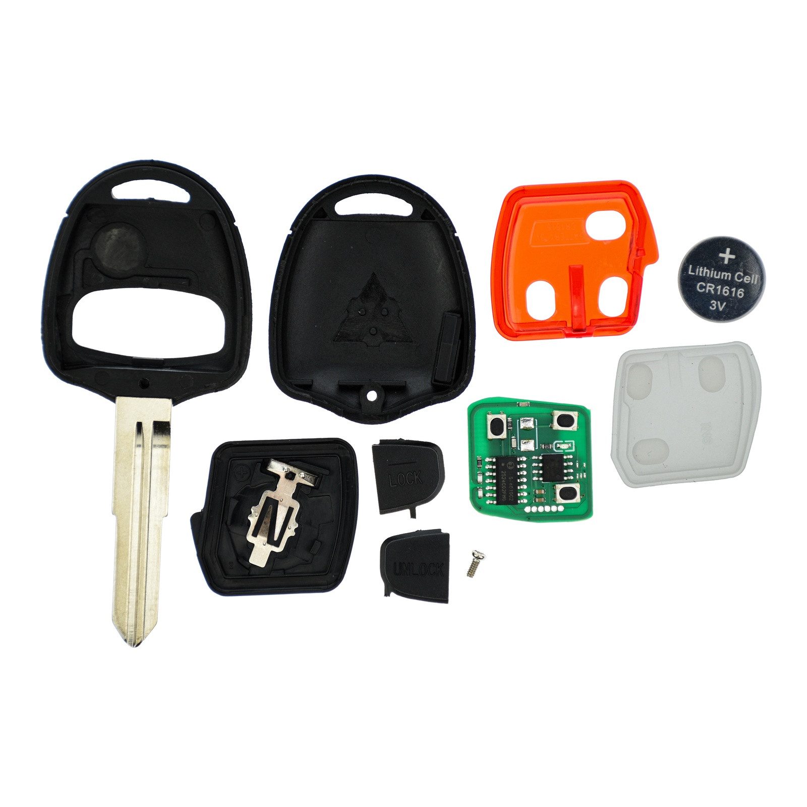 mt-key Schlüsseltasche Auto Funk Schlüssel 434MHZ Fernbedienung ID46 (Set), für Mitsubishi L200 IV KA KB (05-15); Pajero IV V80 V90 (07-14)