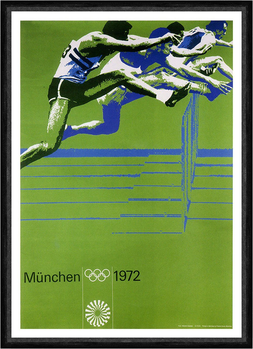 BillerAntik Kunstdruck München 1972 Olympia Leichtathletik Hürdenlauf Aicher Faks_Werbung 67, (1 St)