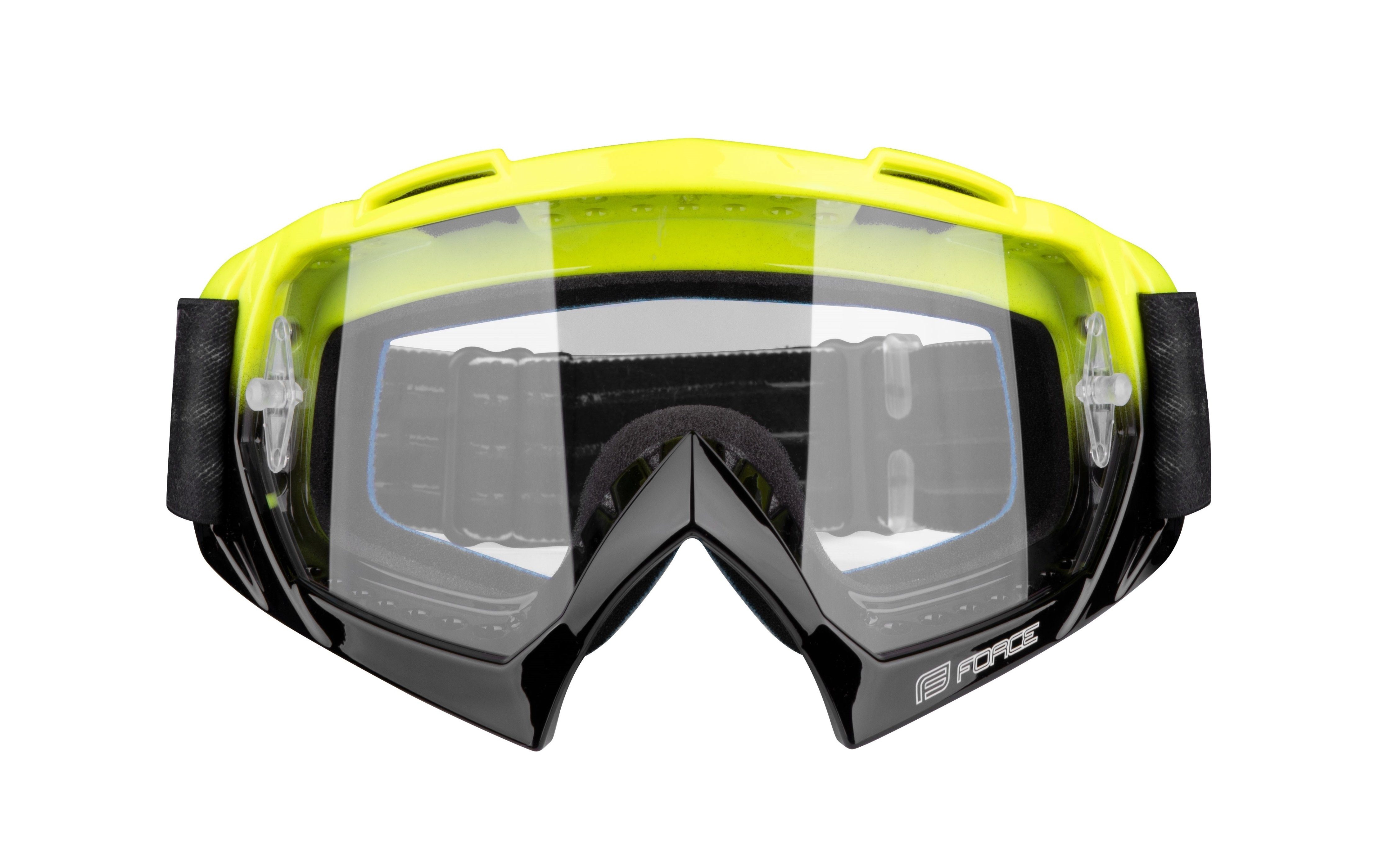 FORCE Fahrradbrille FORCE Downhill Google GRIME, schwarz fluo