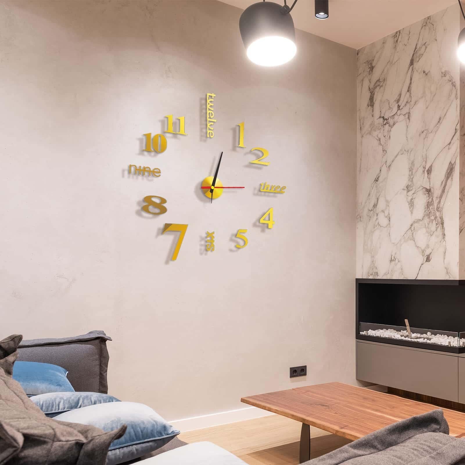 ZEUOPQ Wanduhr Moderne DIY,3D-Zahlen Wanduhren,Geräuschlos Acryl günstig online kaufen