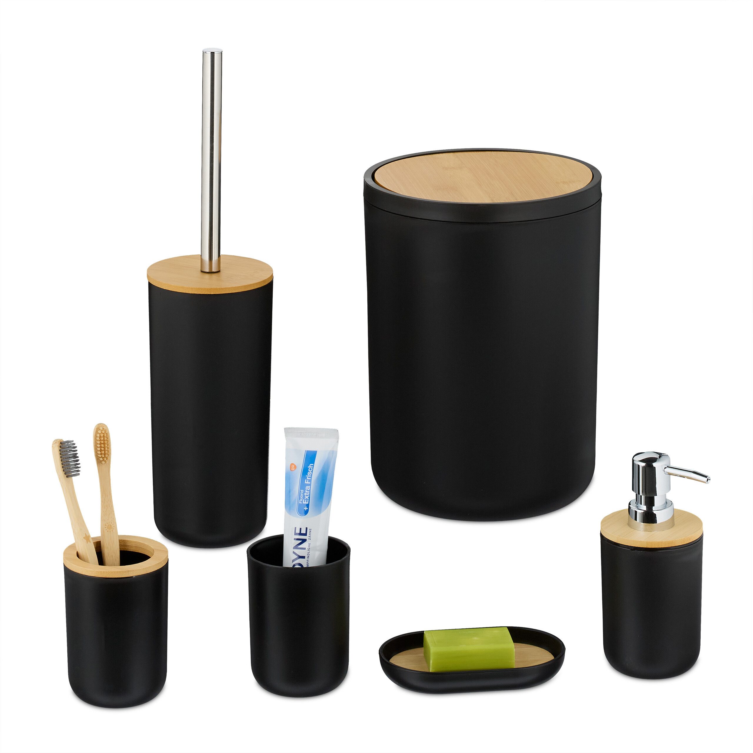 relaxdays Badaccessoire-Set 6-tlg. Badezimmer Set, 6 tlg. günstig online kaufen