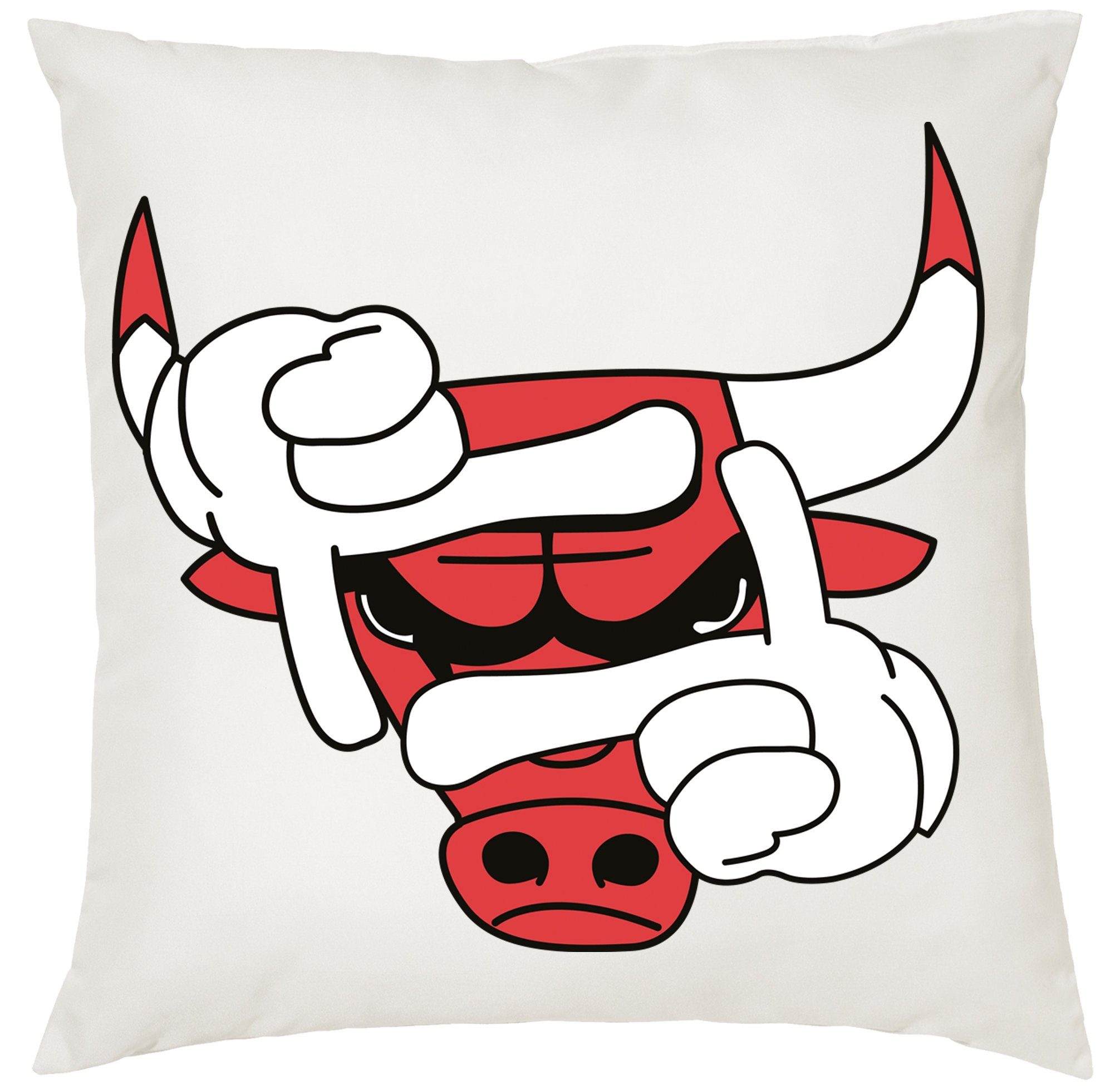 Blondie & Brownie Dekokissen Bulls Eye Auge Stier Bulle Chicago Ball Kissen mit Füllung