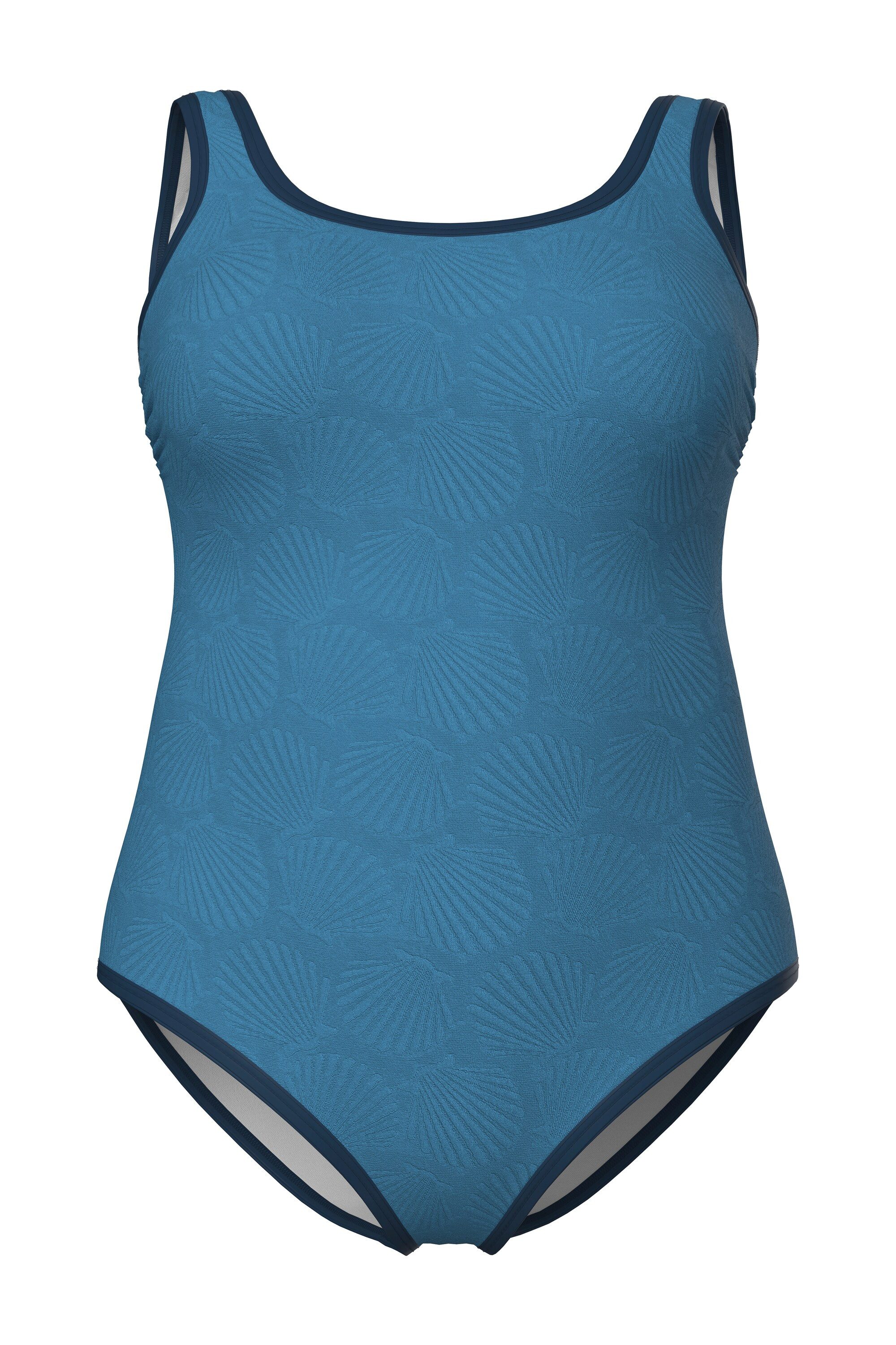 Ulla Popken Badeanzug Badeanzug Muscheln ohne Softcups Rundhals günstig online kaufen