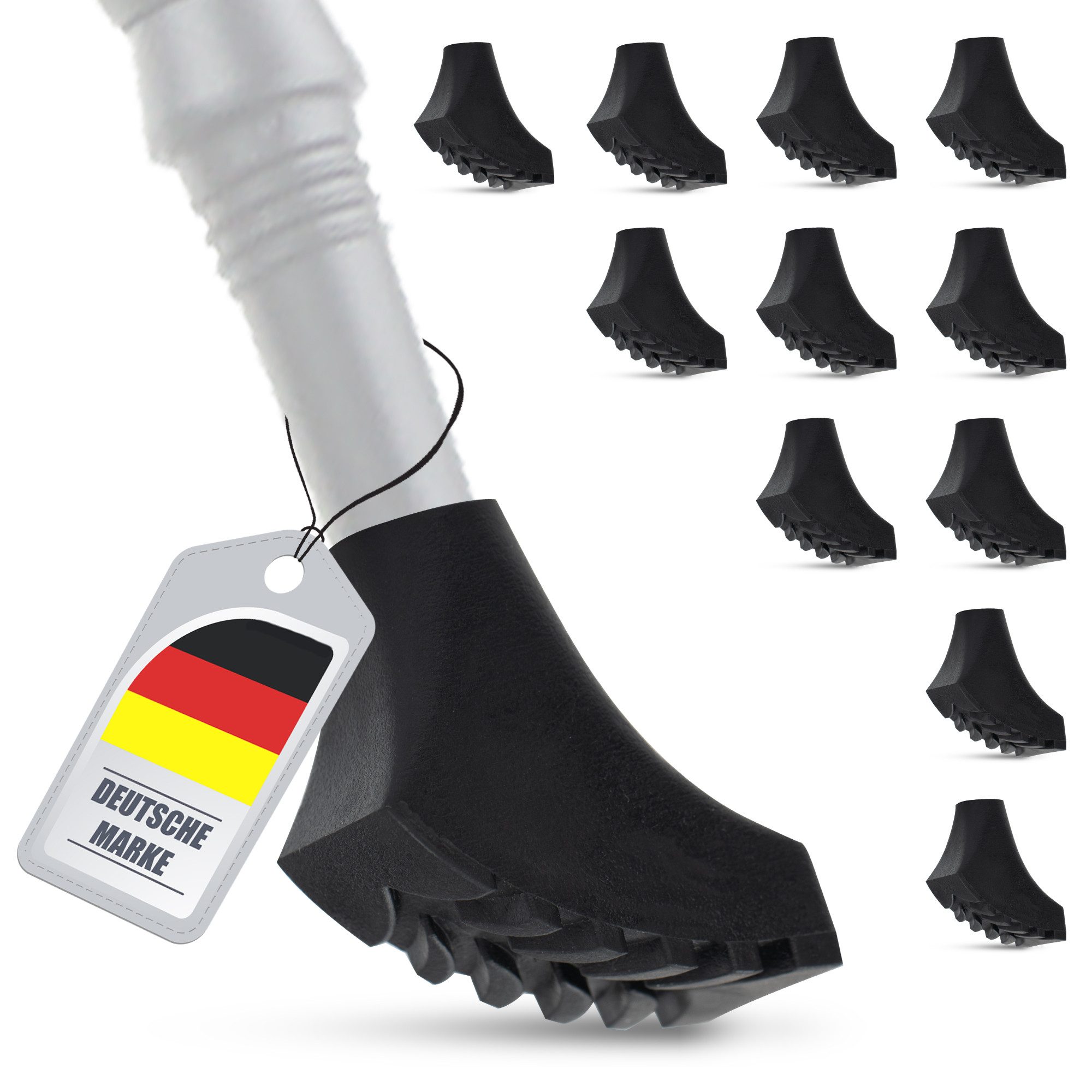 ECENCE Nordic-Walking-Stöcke 12x Gummipuffer für Nordic Walking Stöcke Pads