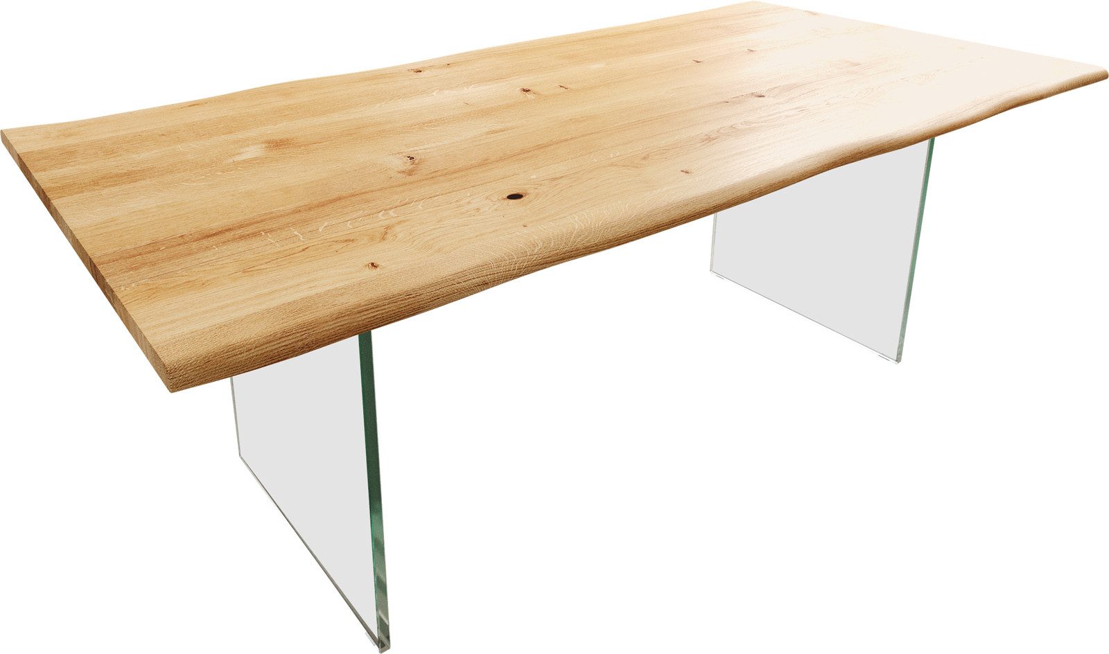 DELIFE Esstisch Edge, Eiche Natur 200x100x2,5-3 günstig online kaufen