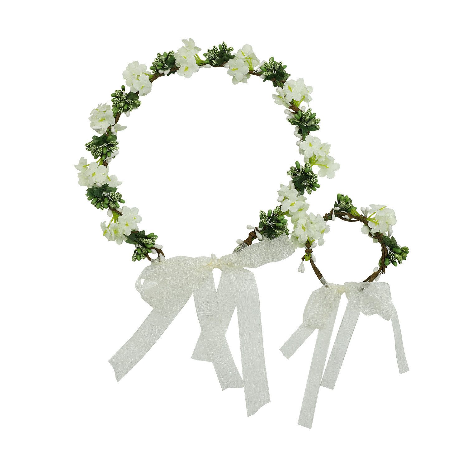 Oemmn Haarband Blumenkranz Haarreif mit Armband – Rosen Blumenkrone, 1-tlg., für