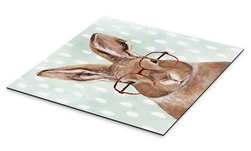 Posterlounge Alu-Dibond-Druck Victoria Borges, Häschen mit Brille, Klassenzimmer Illustration