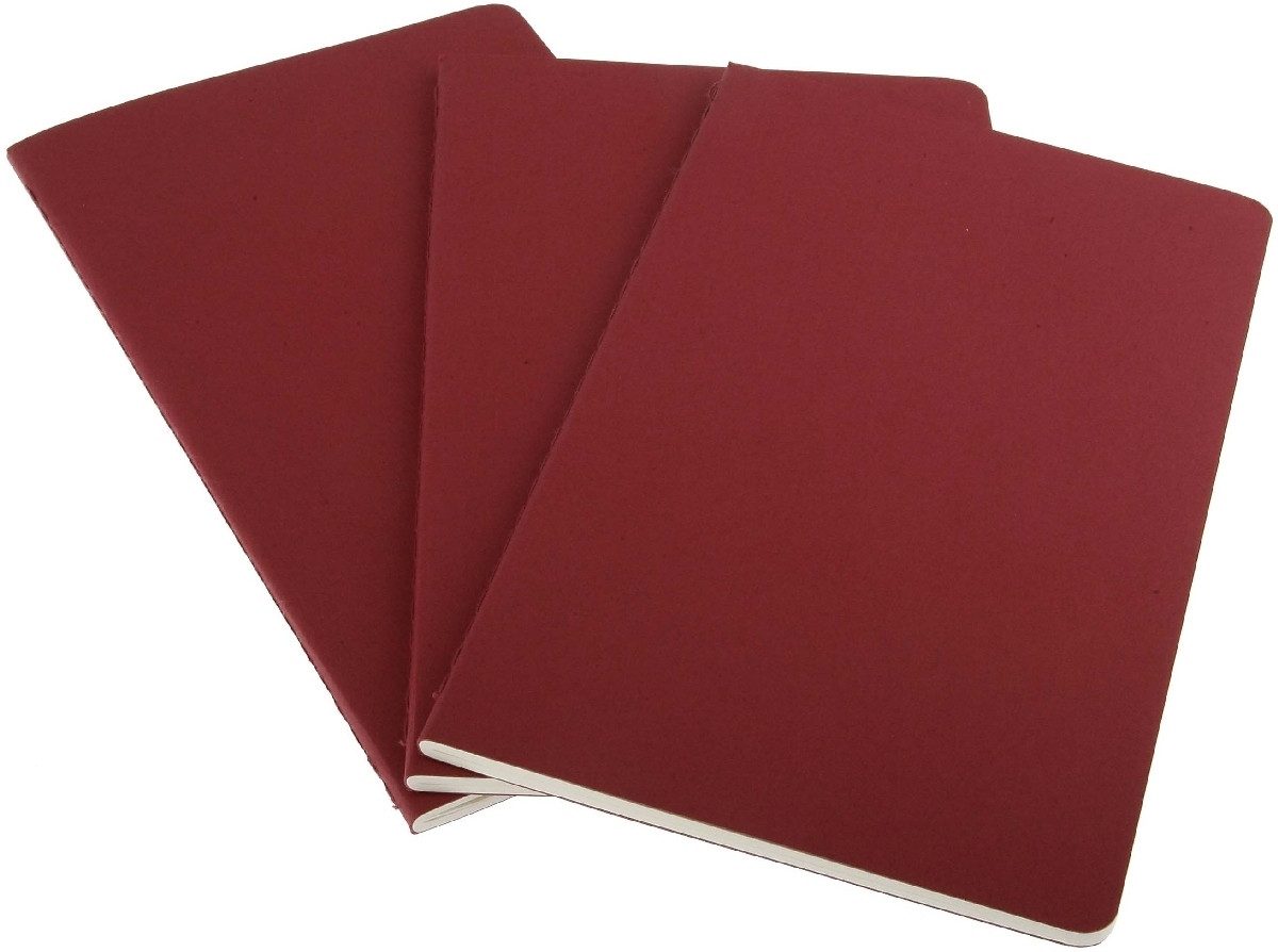MOLESKINE Notizbuch Notizheft Cahier L A5 13x21cm VE=3 Stück liniert preiselbeerrot