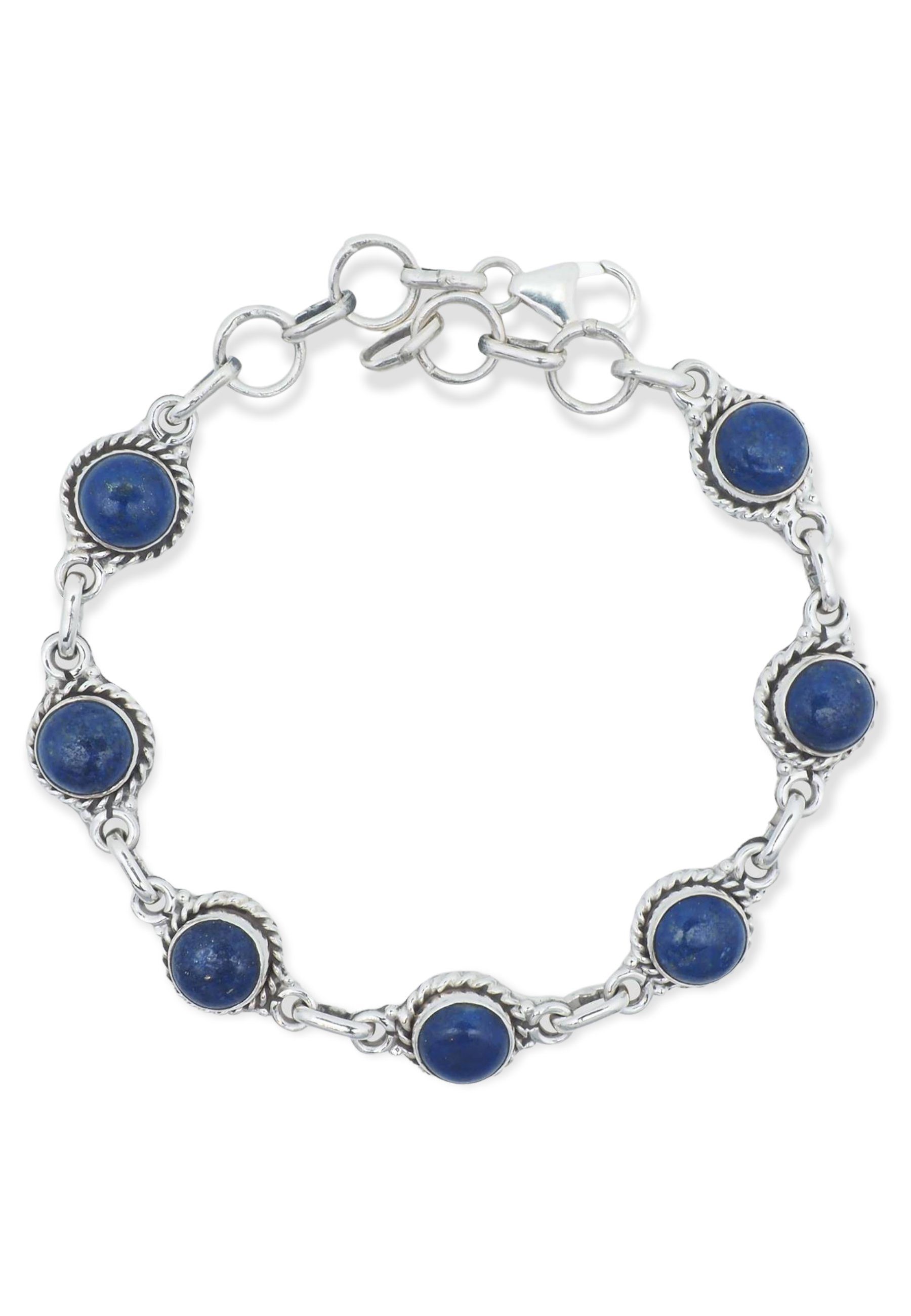 mantraroma Silberarmband 925er Silber mit Lapis Lazuli
