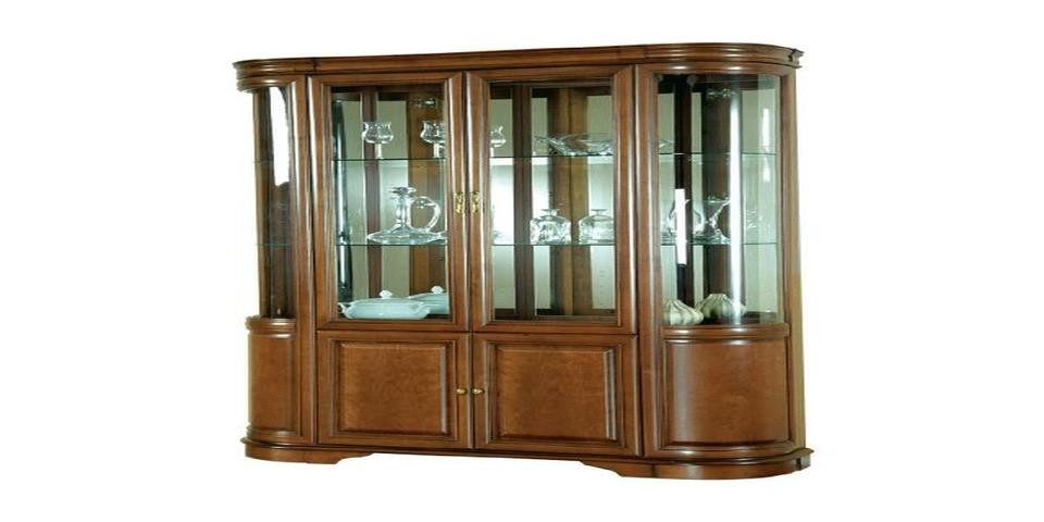 Xlmoebel Vitrine Landhaus Royal Zefir Vitrinen-Kommode im klassischen Stil (2 teiliges Wohzimmer Set) Hergestellt in Europa