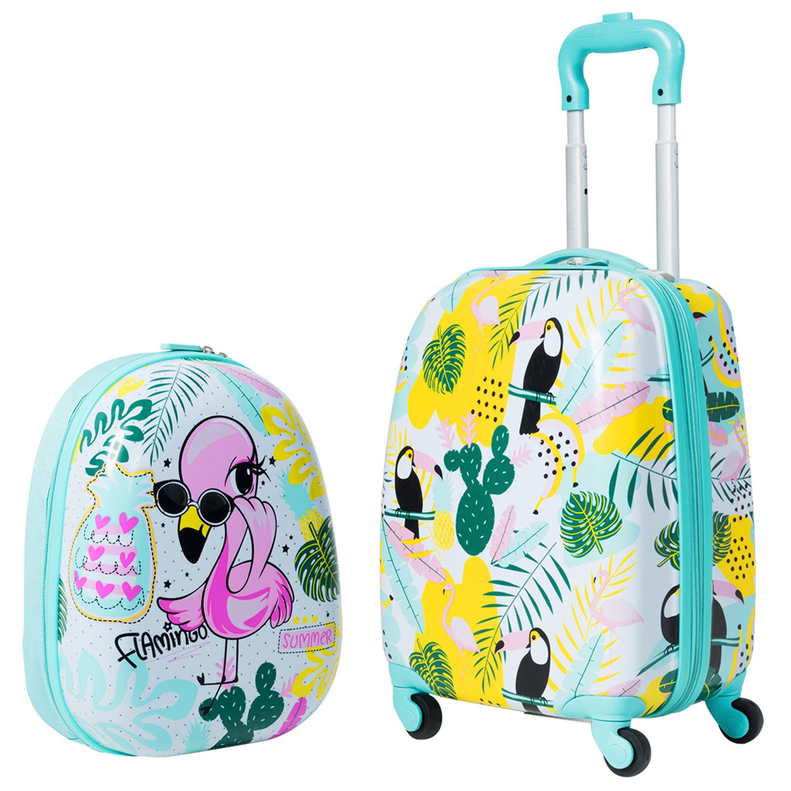 COSTWAY Kinderkoffer 2tlg Kinderkoffer, mit Rucksack