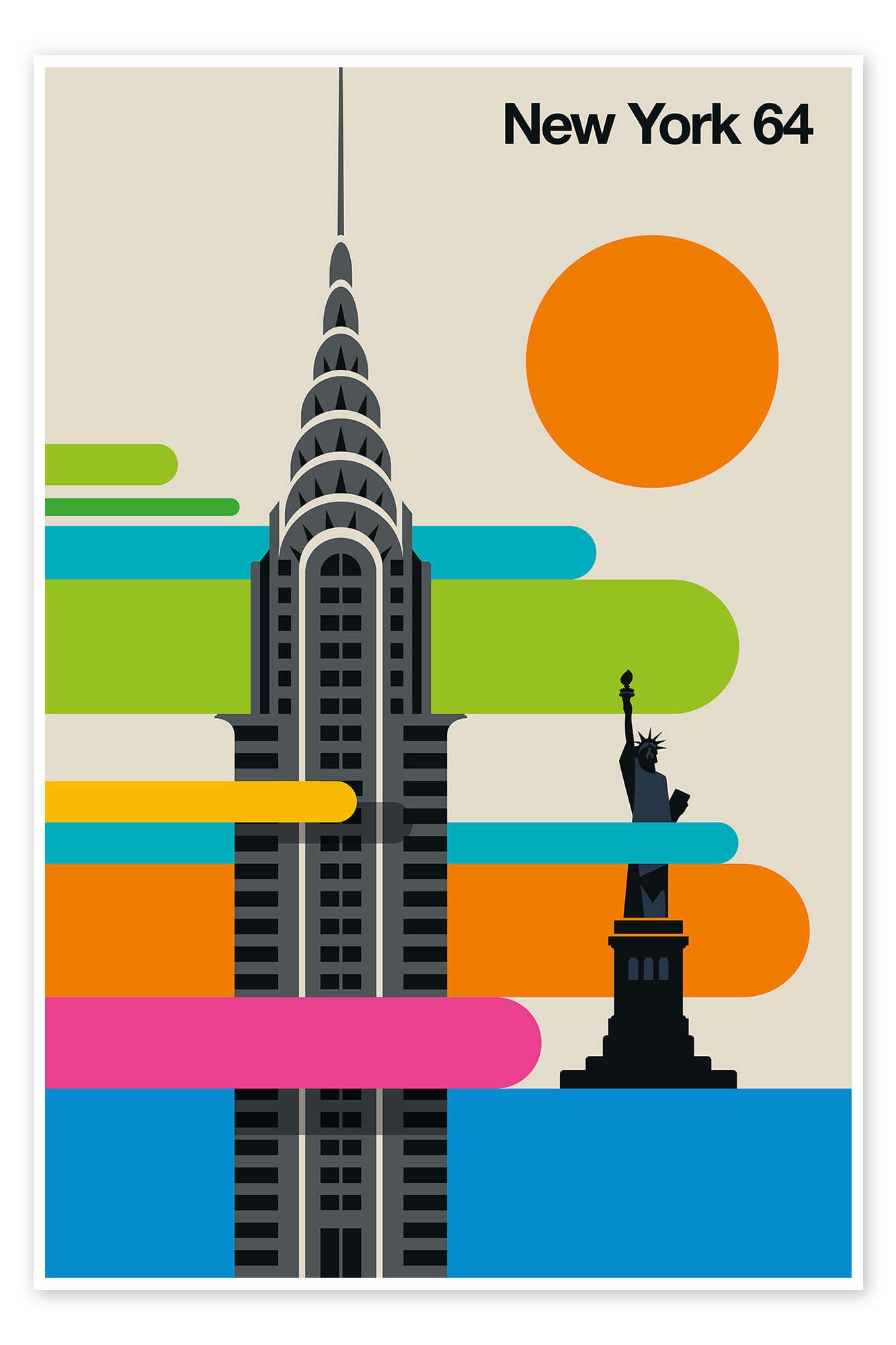 Posterlounge Wandbild New York 64, Bo Lundberg, erhältlich als Poster, Leinwandbild, Wandsticker oder Acrylglasbild