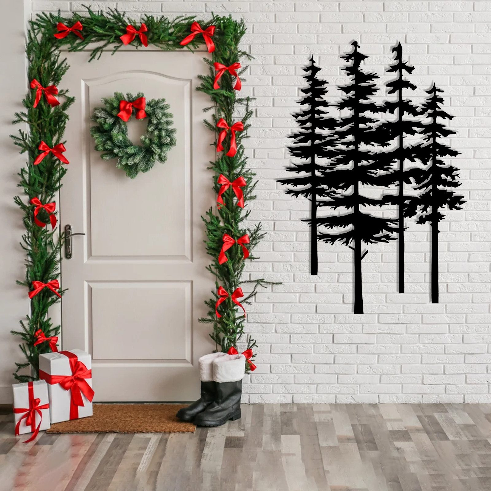 Jumpeak Wanddekoobjekt wanddekoration metall,Wald,Kiefern,Baumschmuck,wall günstig online kaufen