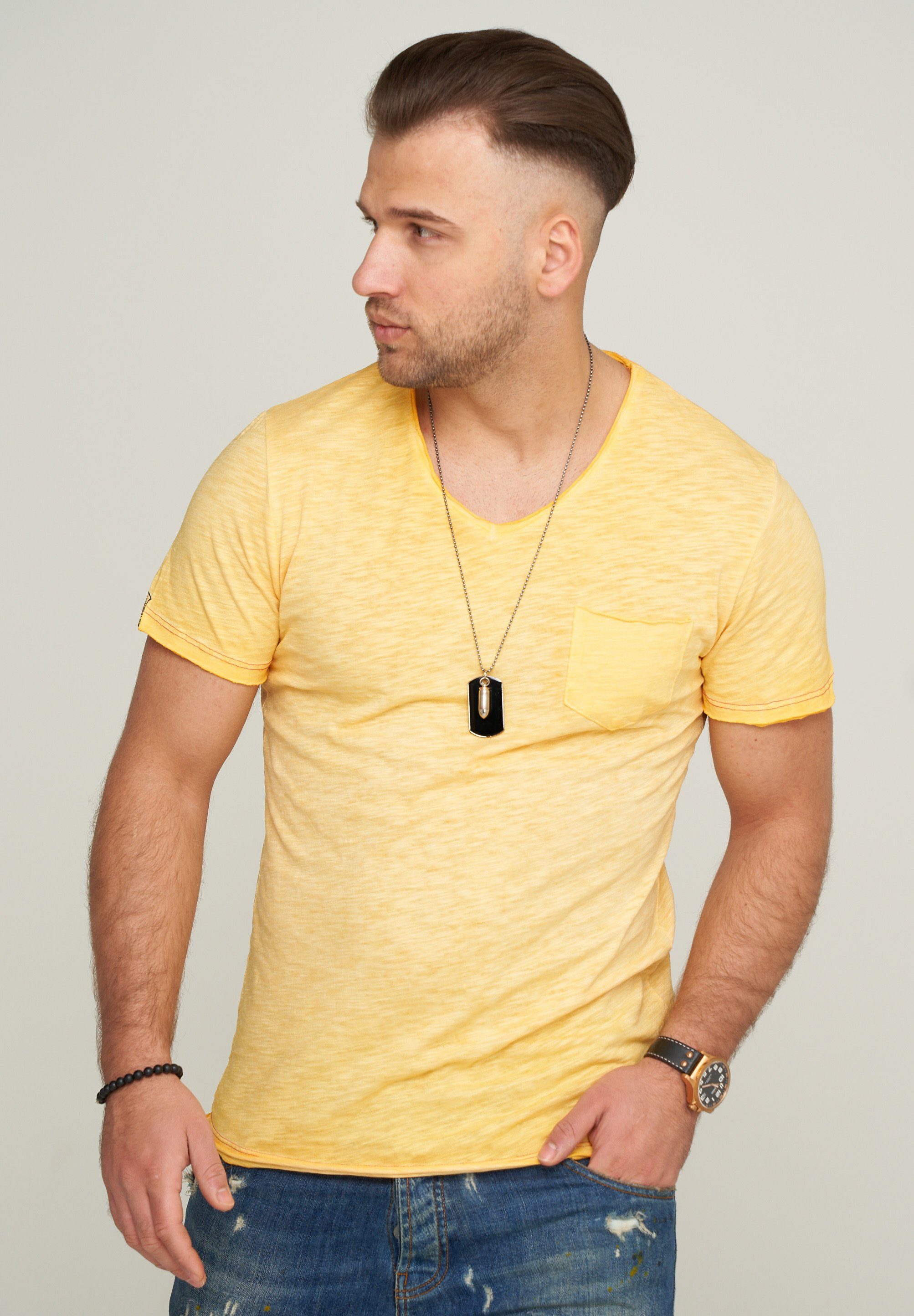 CARISMA T-Shirt CRTONALA mit Gelb Brusttasche