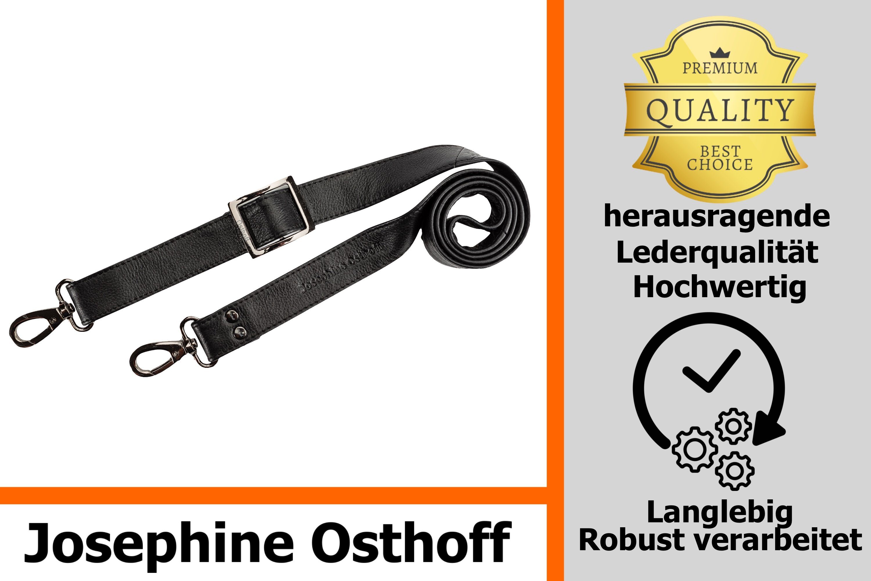 Josephine Osthoff Schulterriemen Schulterriemen 3 cm schwarz/anthrazit – Bild 5 von 5