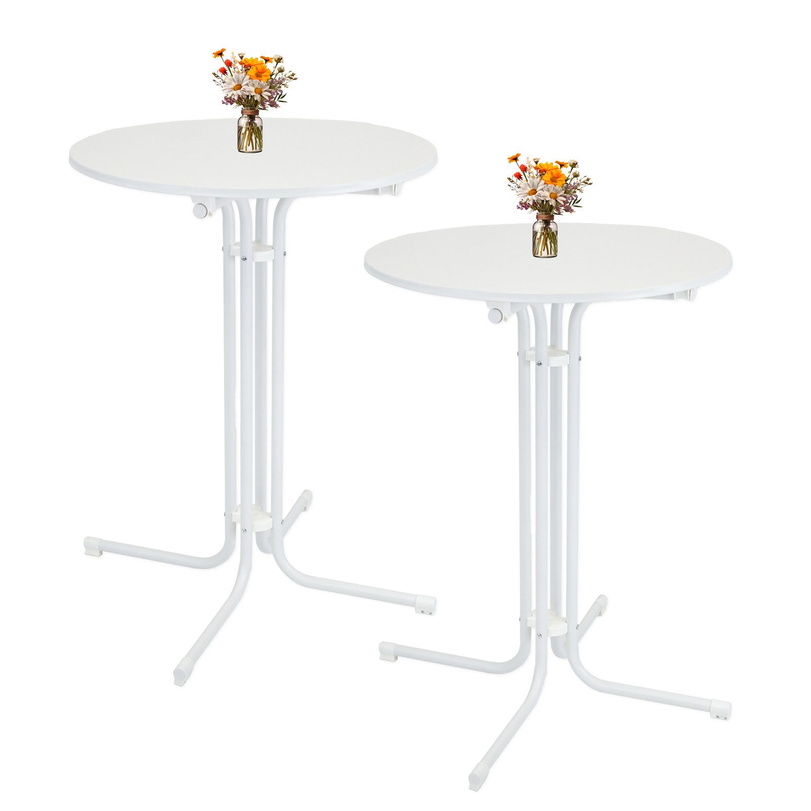 TRUTZHOLM Stehtisch 2x klappbar Ø 80 cm Höhe 110 cm Stahl Bistrotisch Tisch günstig online kaufen