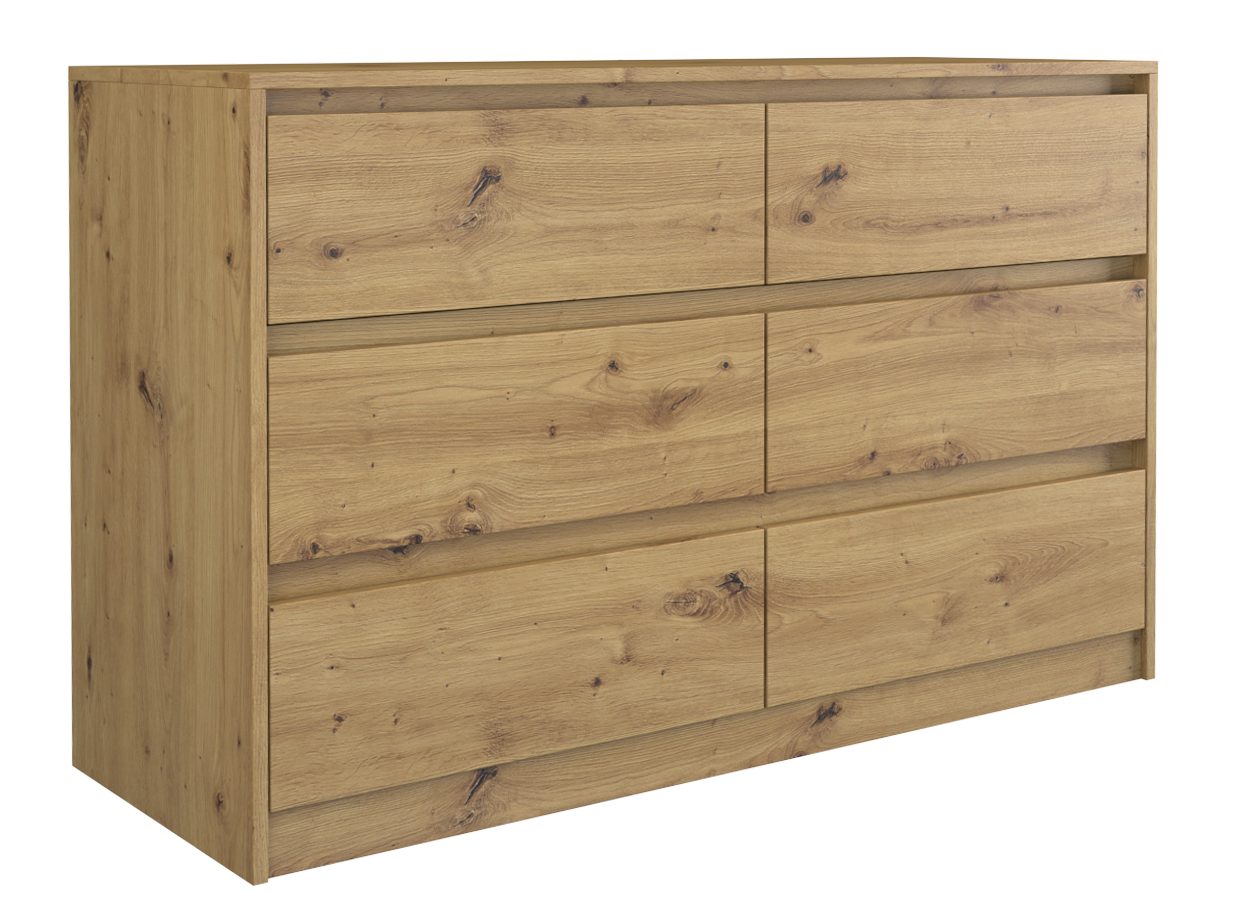 Raumhirsch Furniture Kommode Sideboard 120cm breit (Maße 40 x 120 x 73,5 cm, 6 Schubladen), zwei Farben zur Auswahl