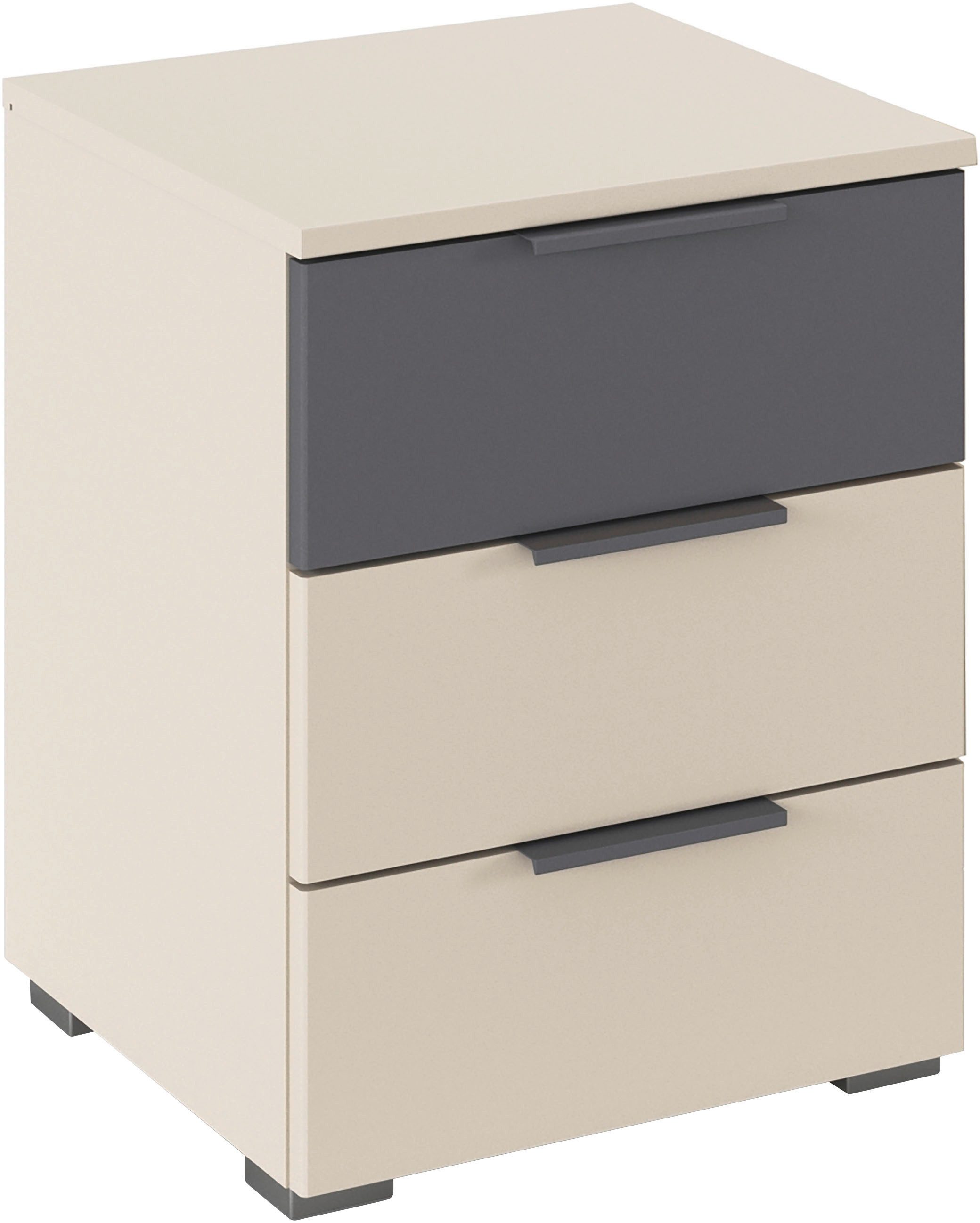 rauch Nachtkommode Nachttisch-Set Nachtkonsole Beistelltisch Kommode Sideboard SAJO (Set, 2 St), mit 3 Schubladen, obere Schublade farblich abgesetzt MADE IN GERMANY