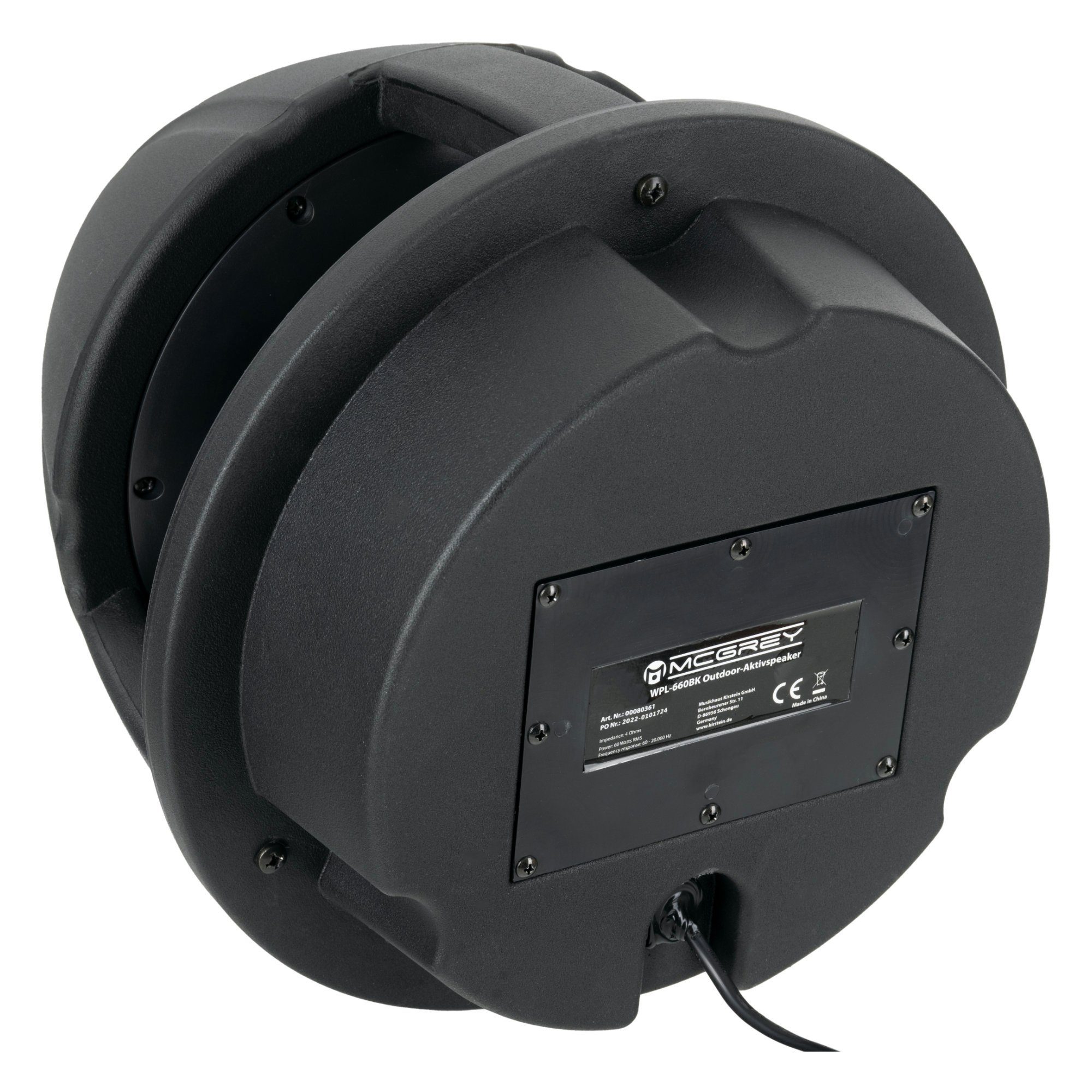 McGrey WPL-660 Allwetter-Lautsprecher UV-resistent) Aktiver 60 BT 360° Außenlautsprecher Wasser- (Bluetooth, und Garten-Lautsprecher 2-Wege W, Schwarz
