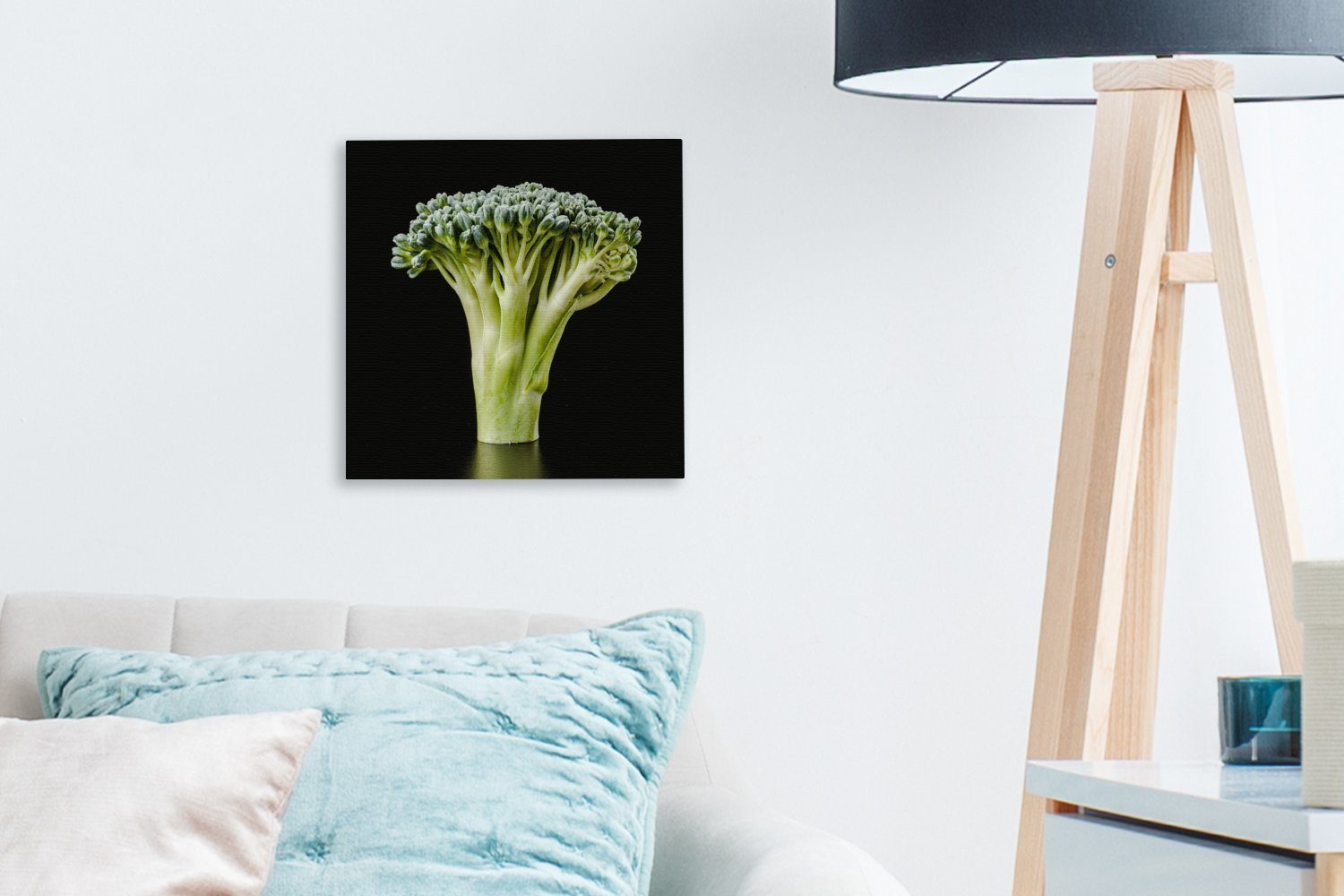 OneMillionCanvasses® Leinwandbild Eine Nahaufnahme eines St), Leinwand Schlafzimmer Brokkolis, Bilder (1 für Wohnzimmer
