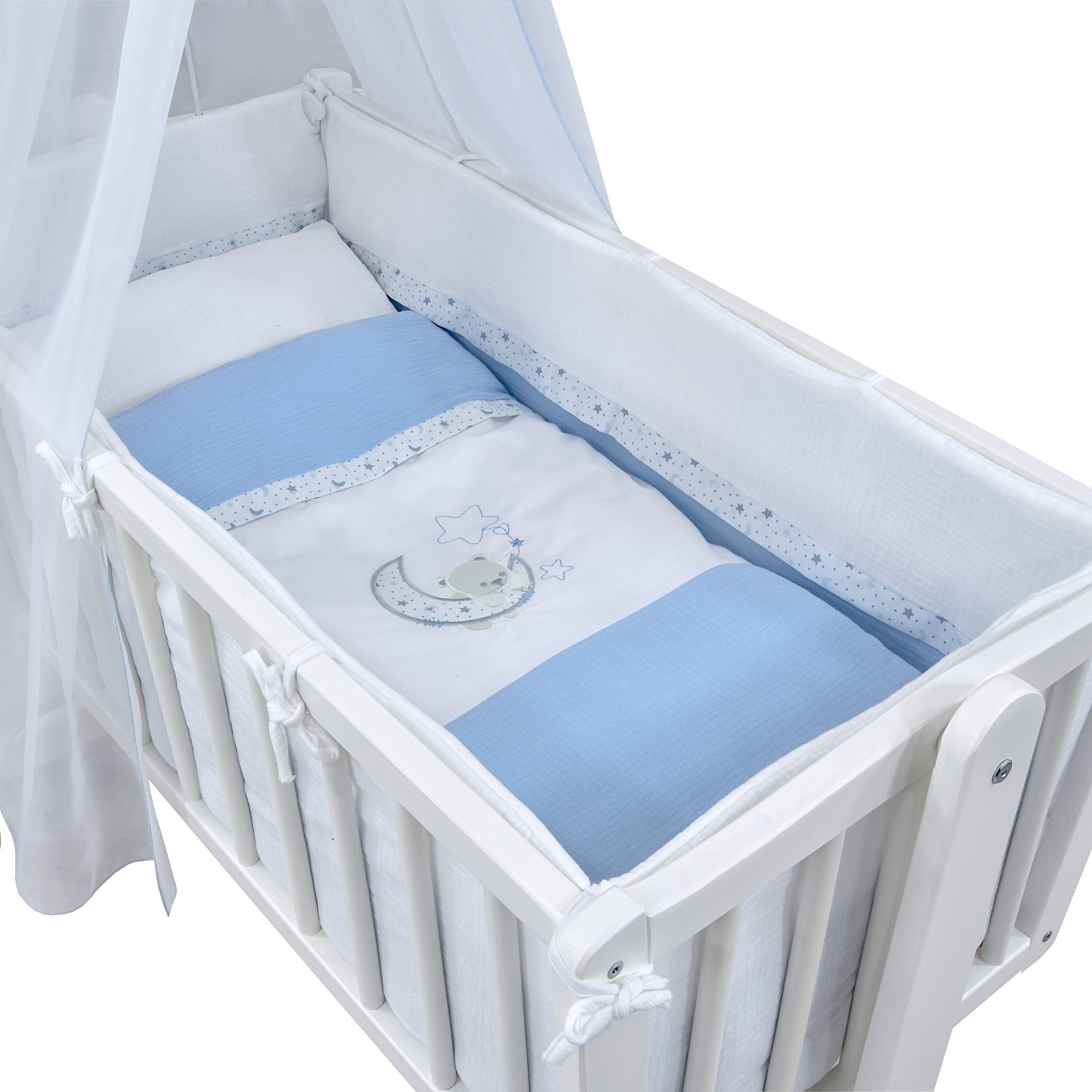 Baby-Delux Babybettwäsche Baby Wiegenset, Textilien, 6 teilig, Wiegenset 6-tlg. für Babywiege 90x40 (ohne Wiege) verschiedene Designs