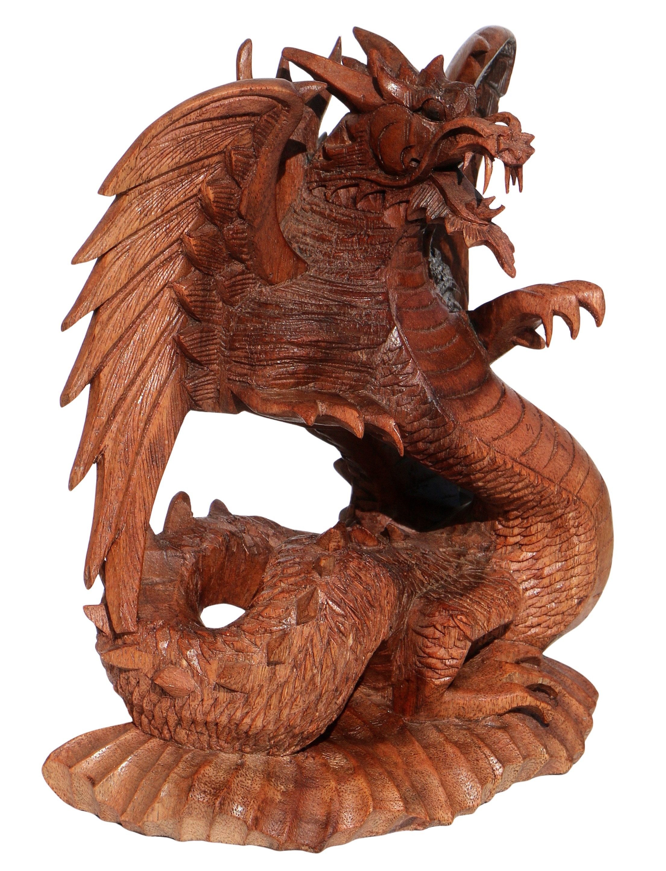 Wogeka Tierfigur chinesischer Drache Holz Figur Dekoration Asien Tier günstig online kaufen