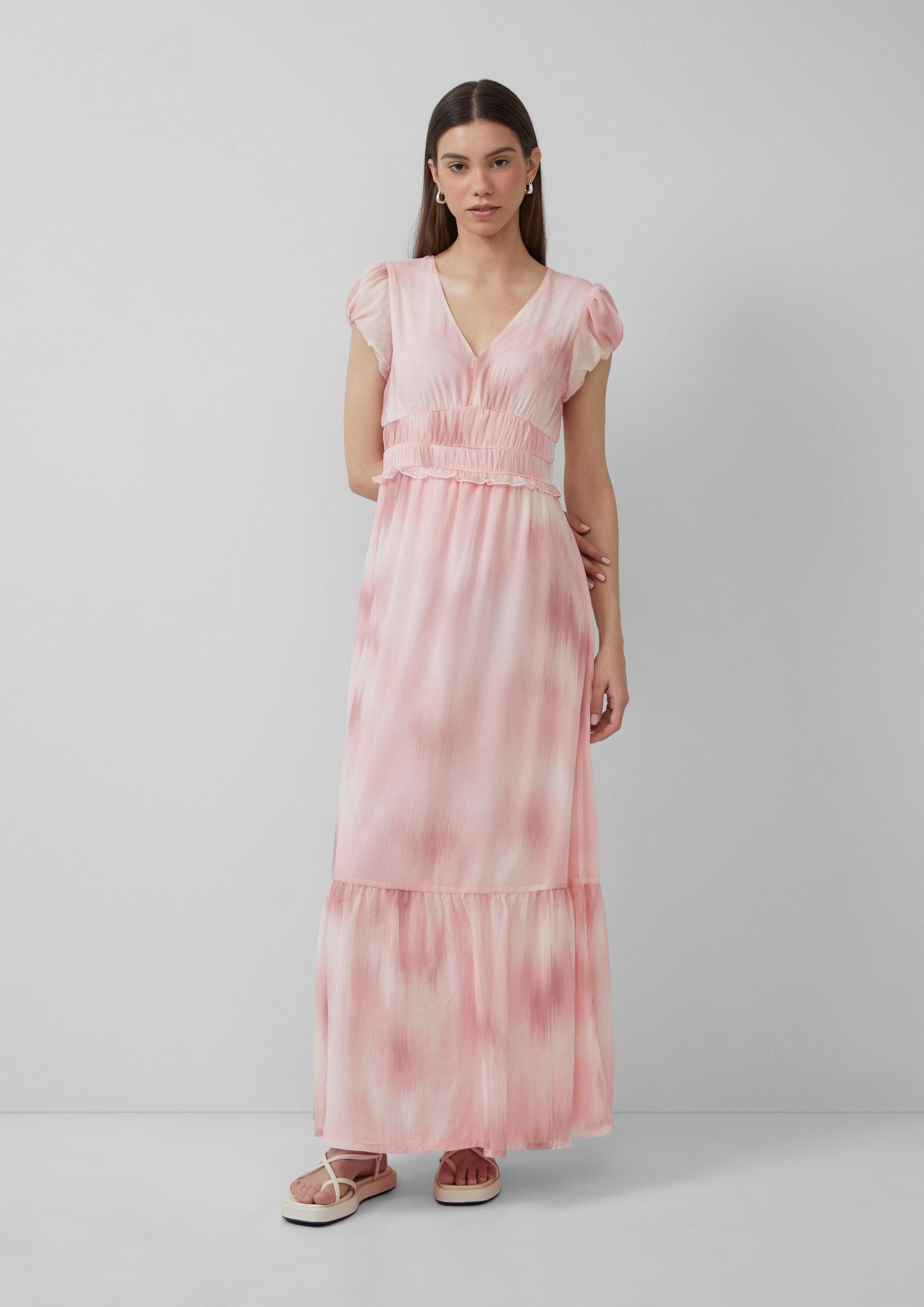 QS Maxikleid Kleid zartes Chiffonkleid mit All-over-Print günstig online kaufen