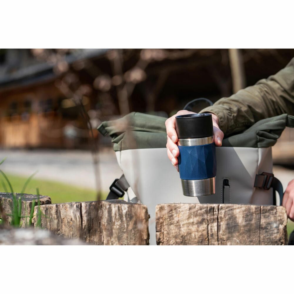 Emsa Thermobecher Travel Mug Compact Dunkelblau 0.3 L, Edelstahl