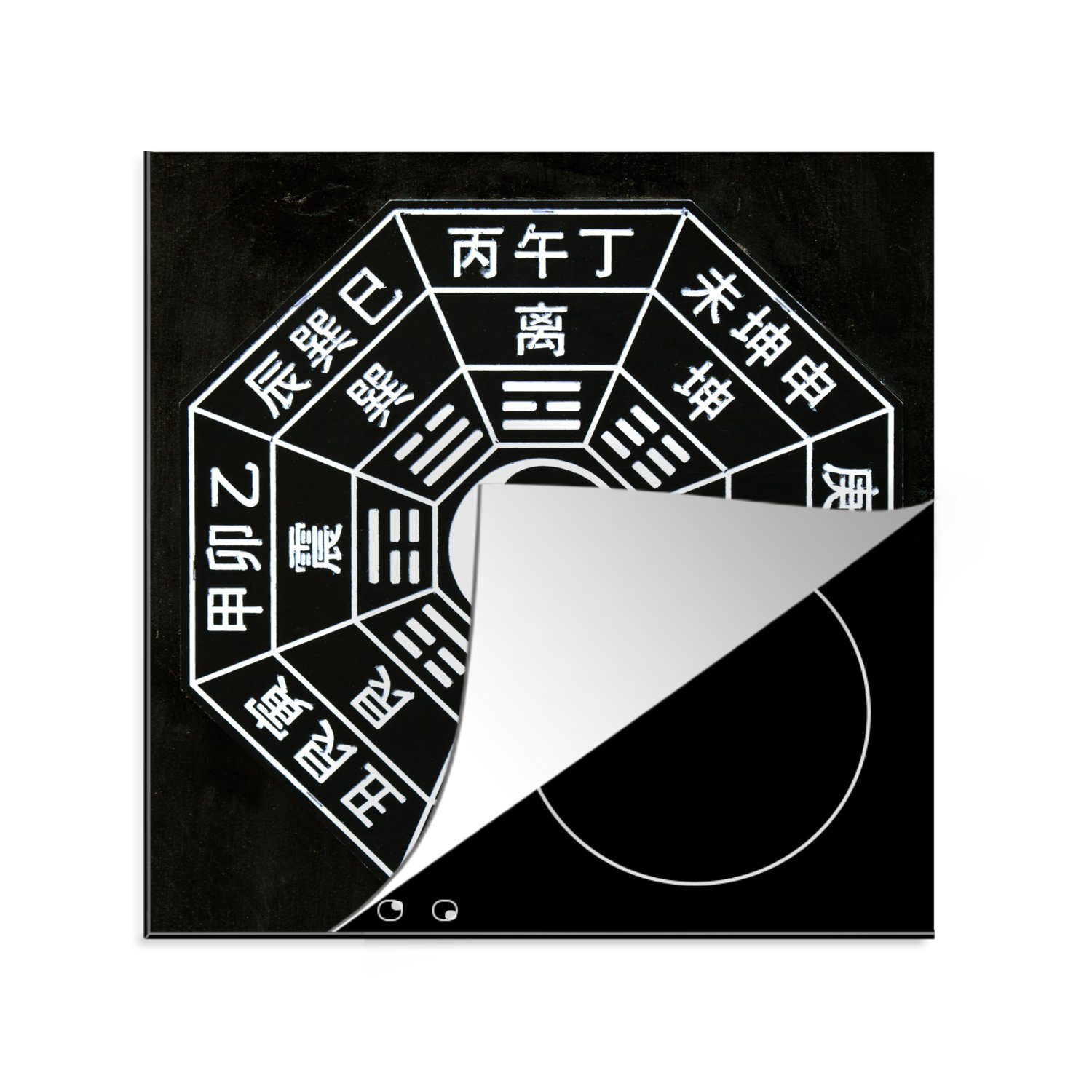 MuchoWow Herdblende-/Abdeckplatte Yin Taoismus, cm, Ceranfeldabdeckung, des Symbole Yang für küche 78x78 und tlg), (1 als Arbeitsplatte Vinyl