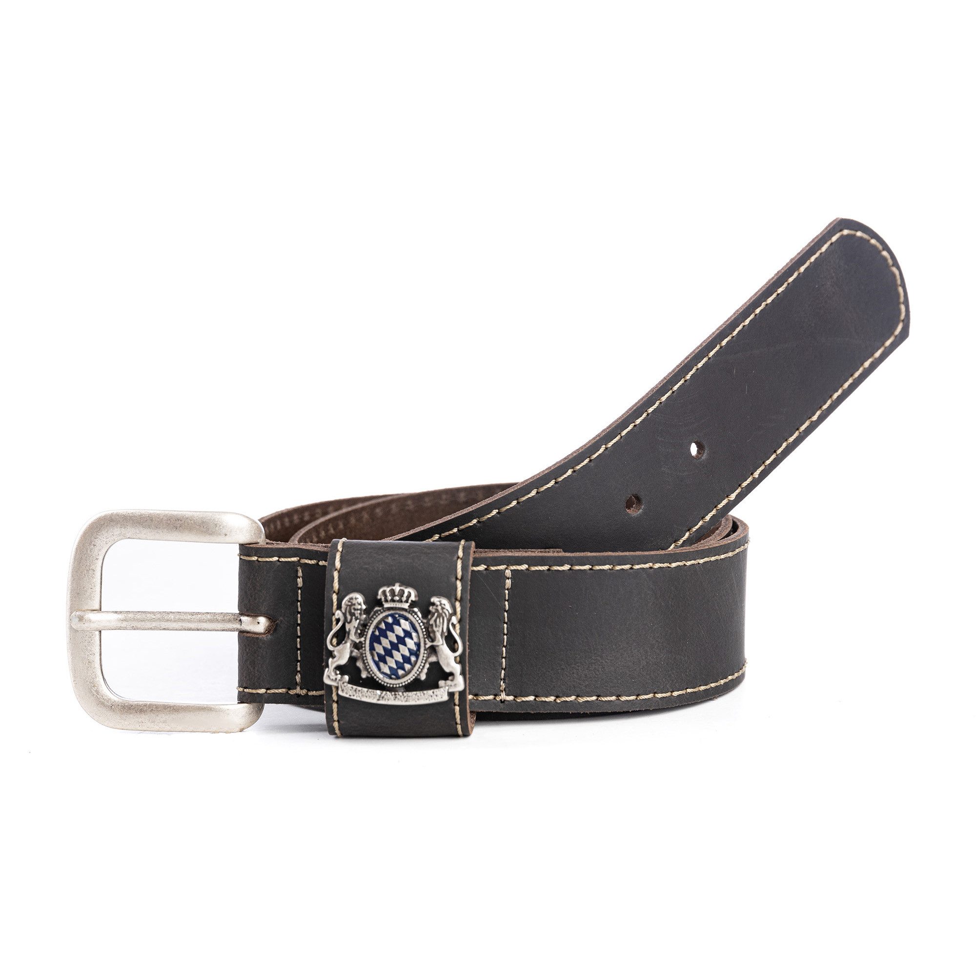 Der Trachtler Ledergürtel mit Trachten-Zierteil auf der Schlaufe MADE IN GE günstig online kaufen